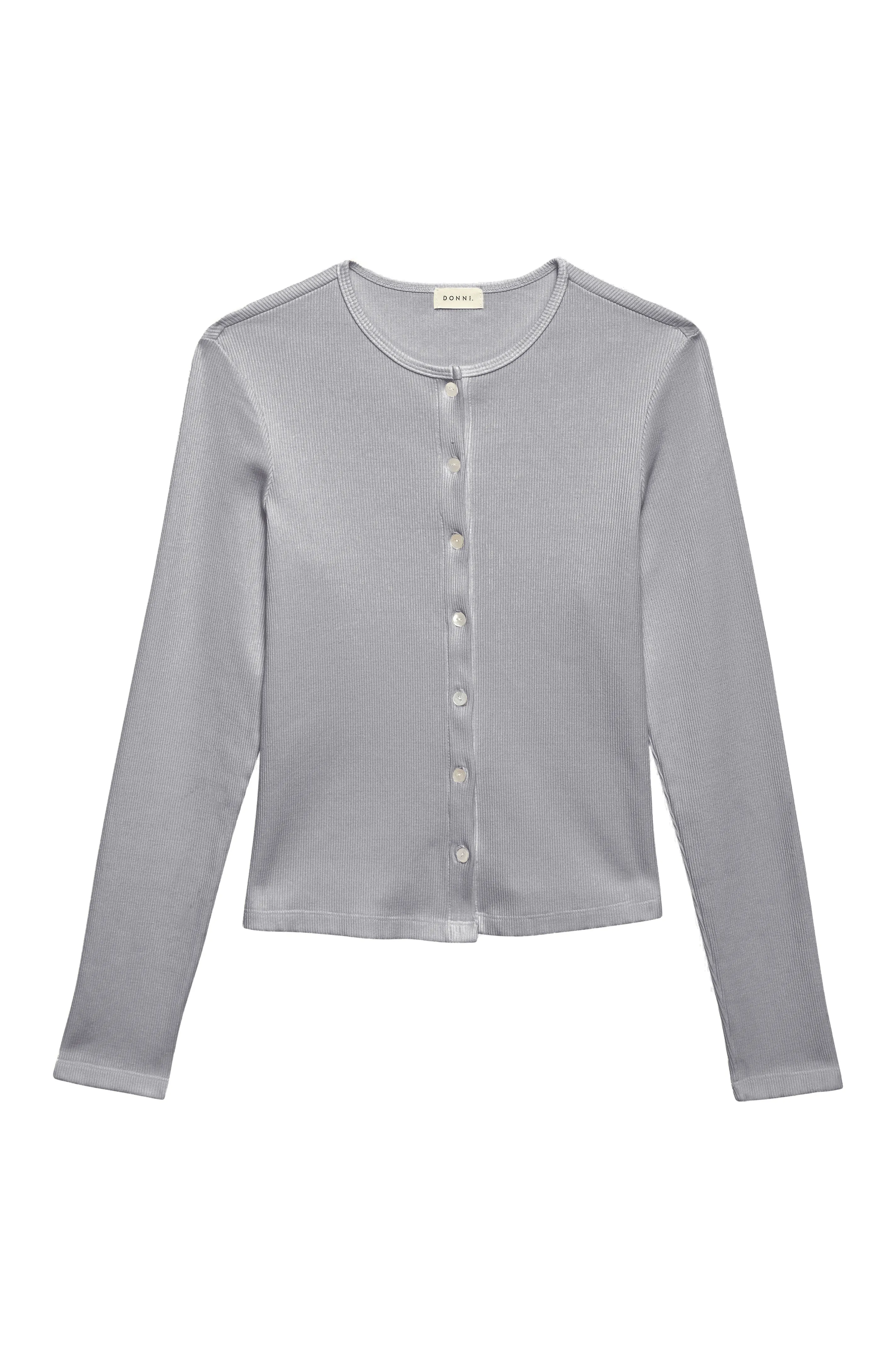 The Rib Cardi Heather Grey sold by DONNI. product image thumbnail 2