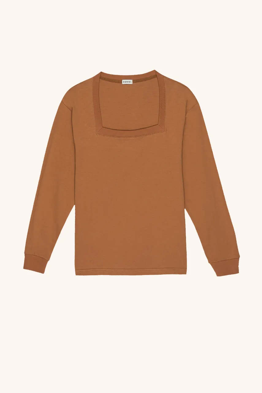 jersey square neck long sleeve sold by DONNI. product image thumbnail 2