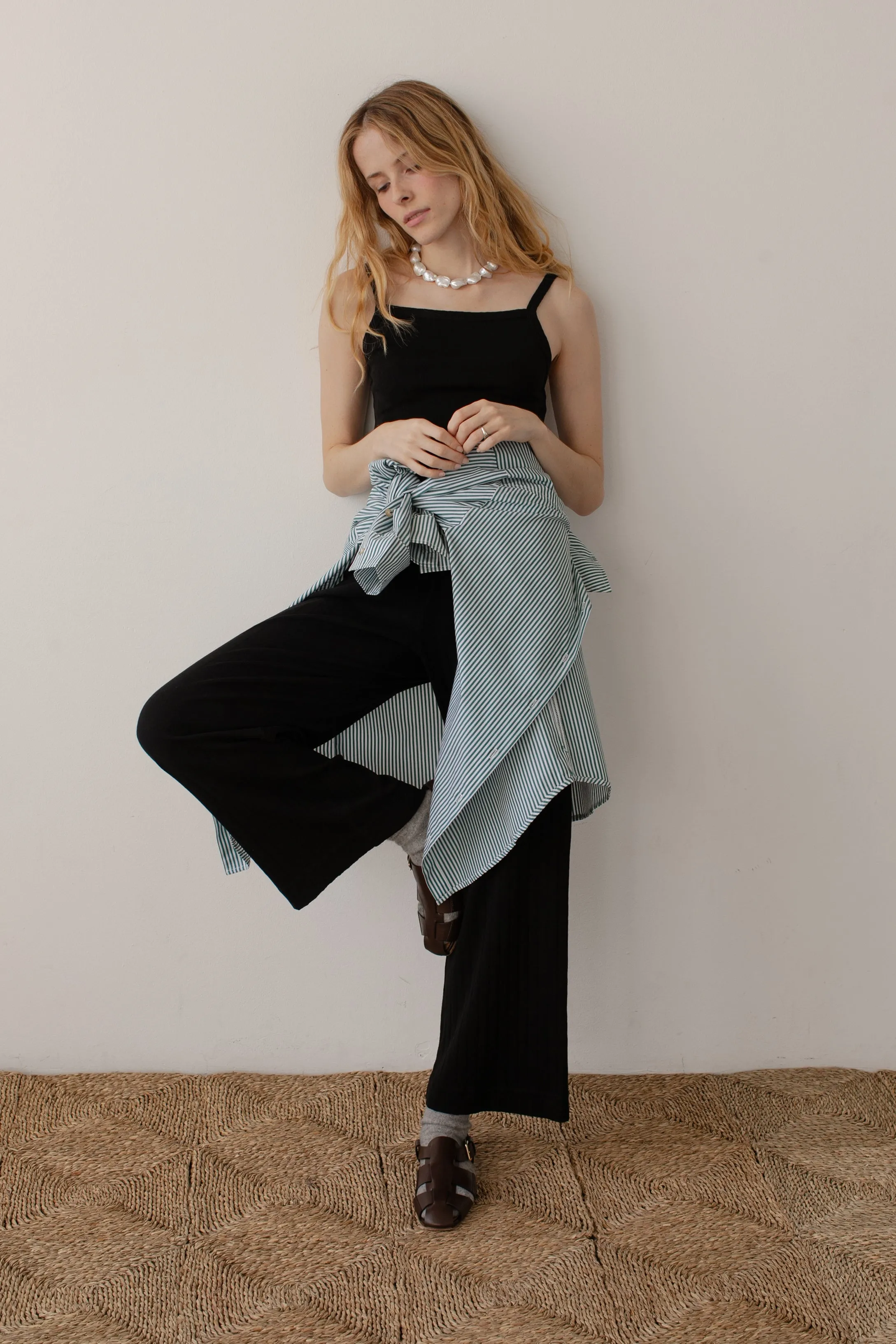 The Pointelle Simple Crop Pant sold by DONNI. product image thumbnail 4