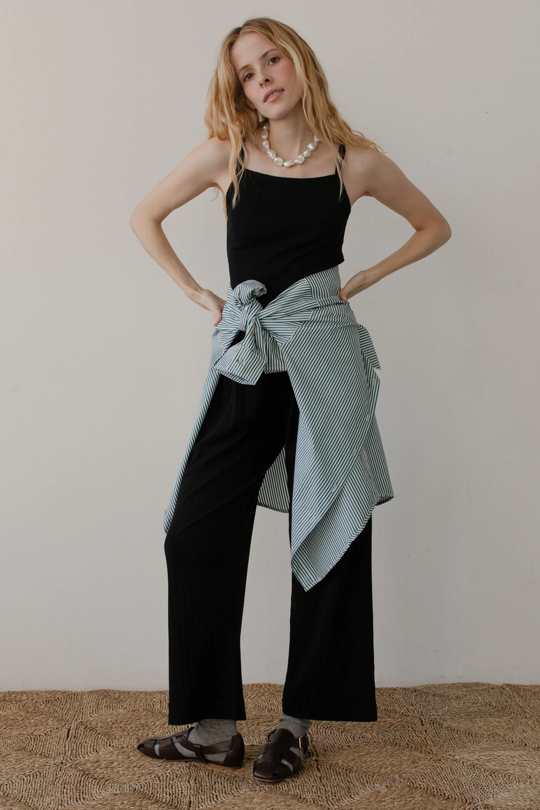 The Pointelle Simple Crop Pant sold by DONNI. product image thumbnail 5