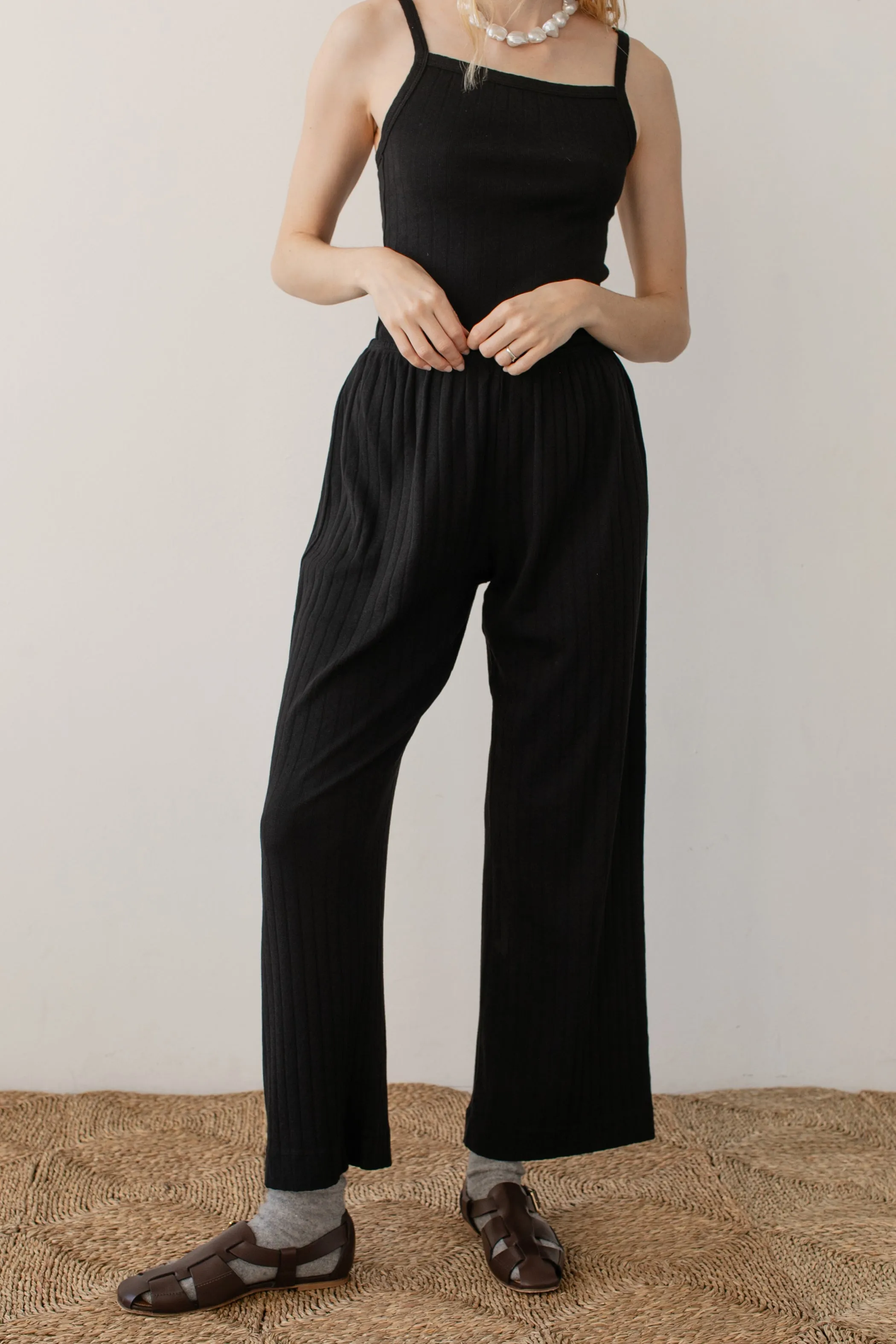 The Pointelle Simple Crop Pant sold by DONNI. product image thumbnail 2
