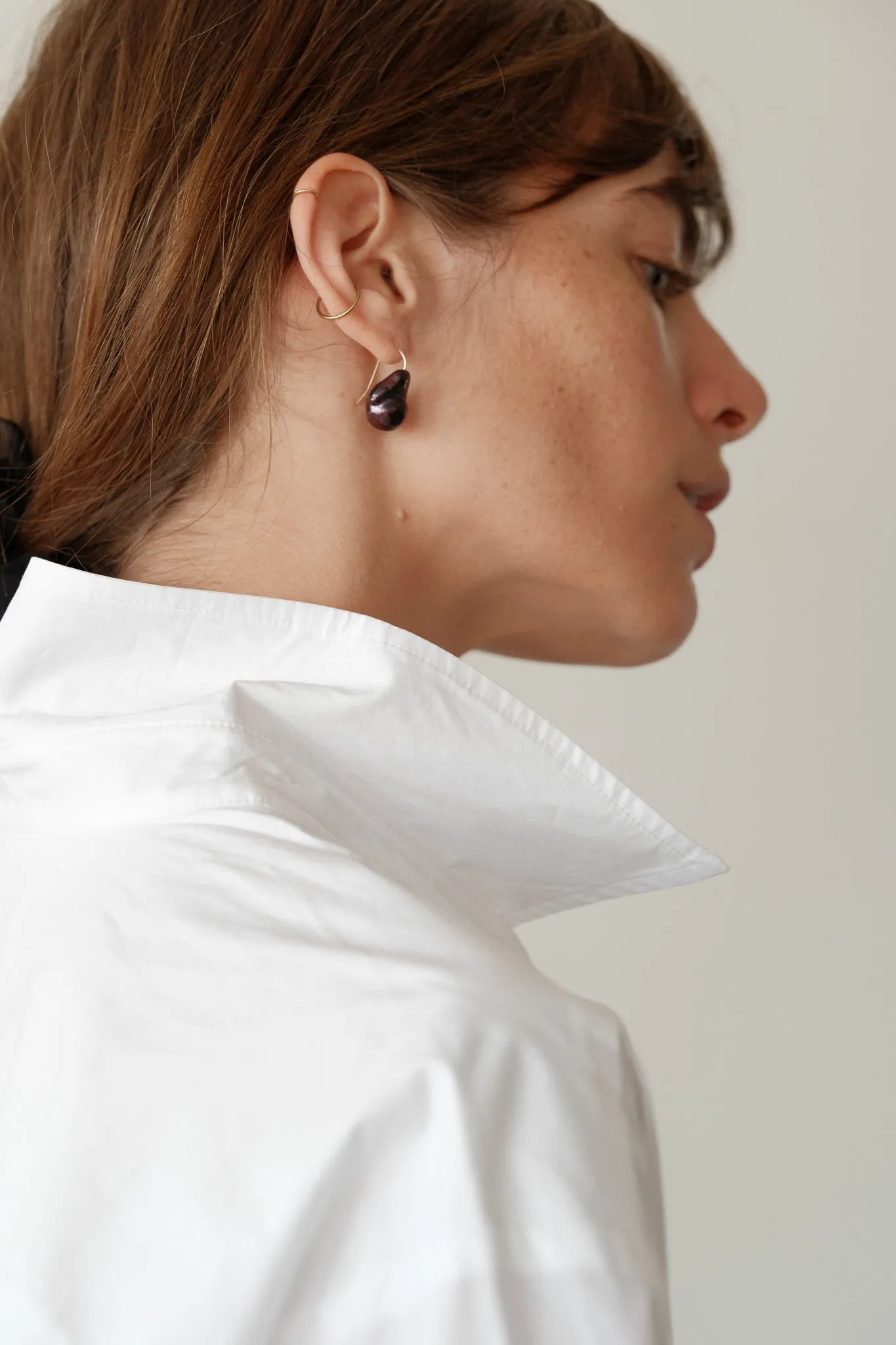 The June Black Pearl Drop Earrings sold by DONNI. product image thumbnail 3