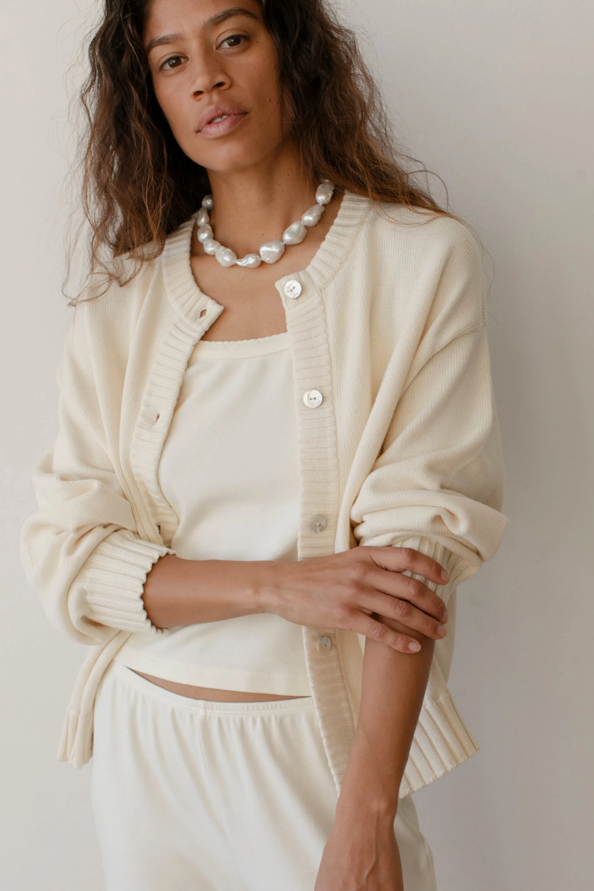 The Cotton Knit Cardigan sold by DONNI. product image thumbnail 4
