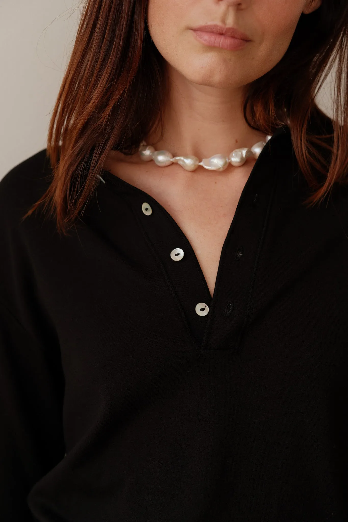 The Scallop Henley sold by DONNI. product image thumbnail 4