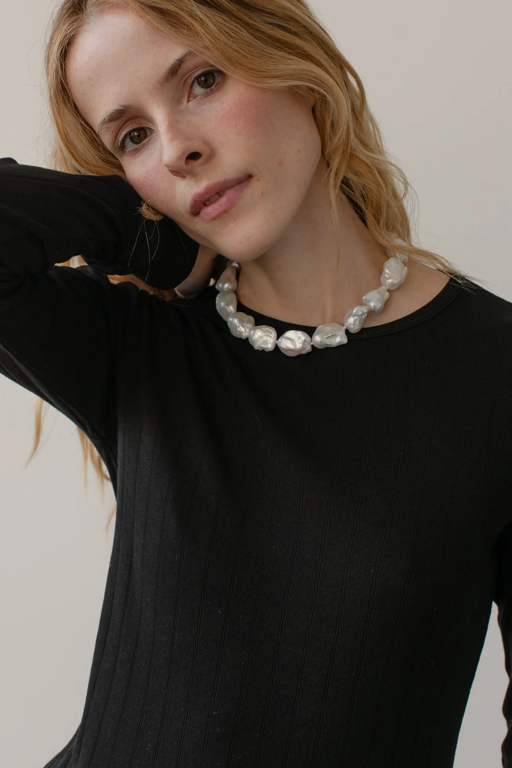 The Pointelle Long Sleeve sold by DONNI. product image thumbnail 3