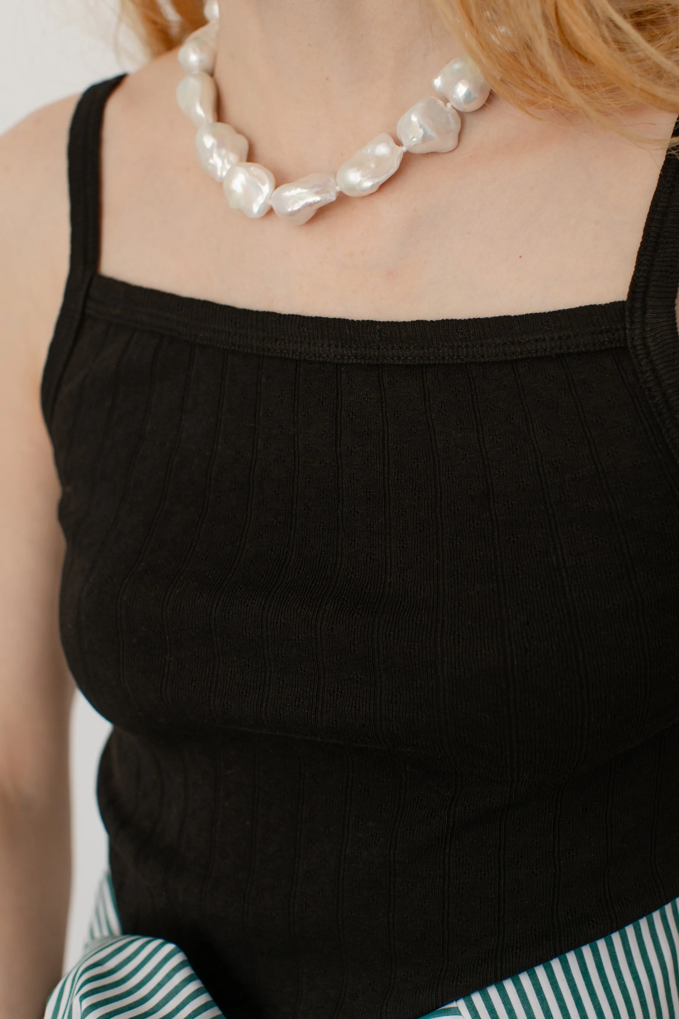 The Pointelle Square Neck Tank sold by DONNI. product image thumbnail 2