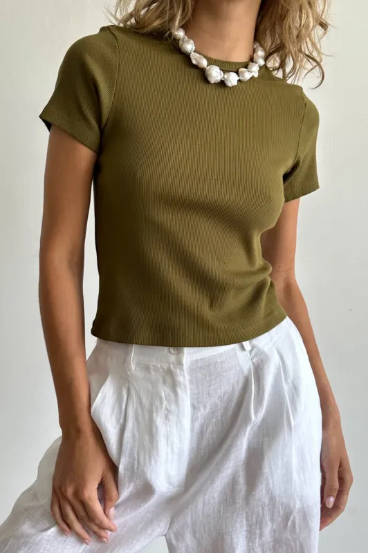 rib tee sold by DONNI.