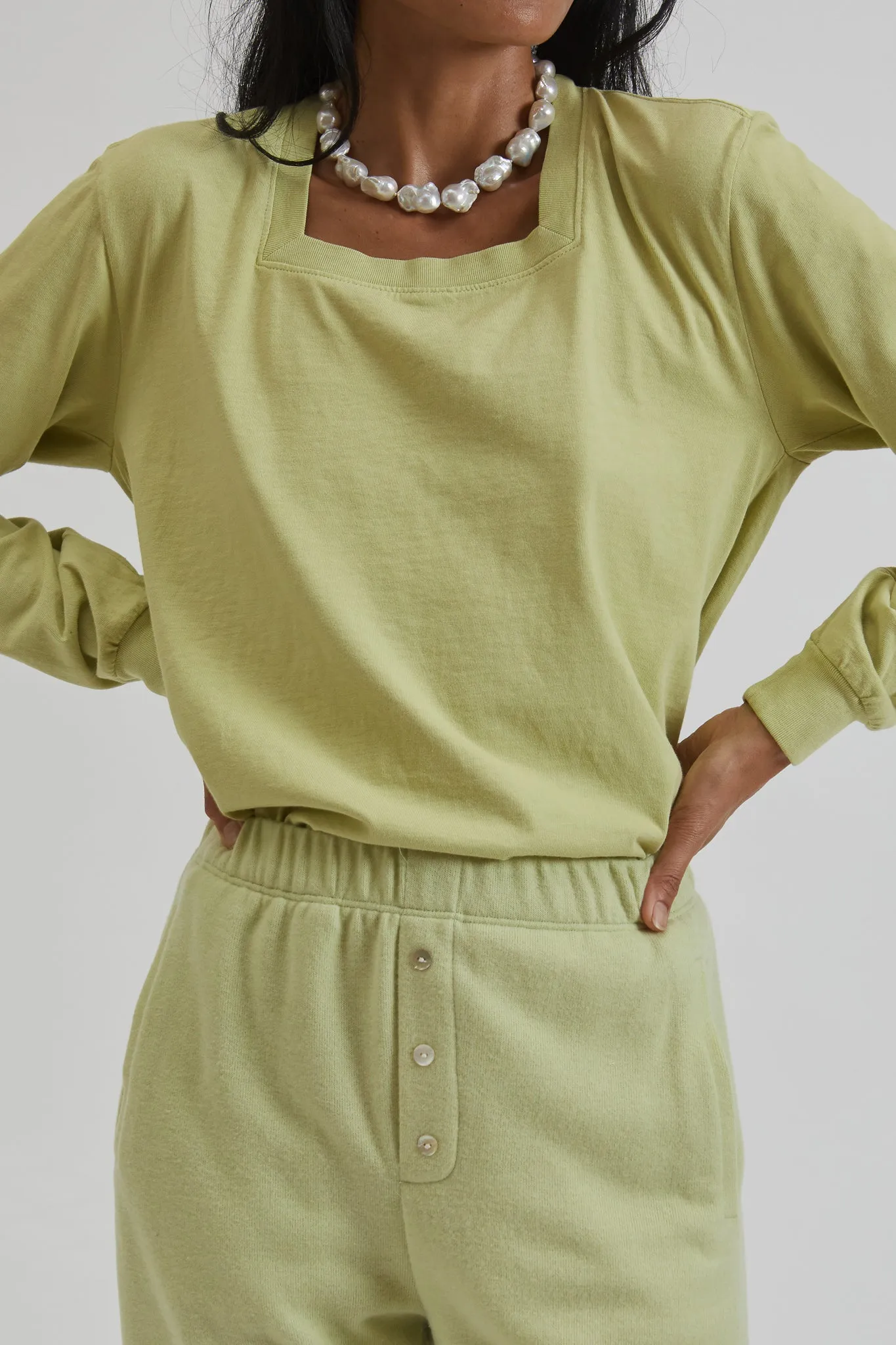 jersey square neck long sleeve sold by DONNI.