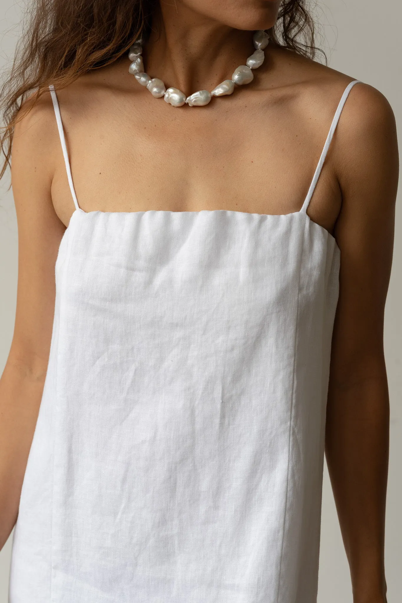 The Linen Spaghetti Dress sold by DONNI. product image thumbnail 4