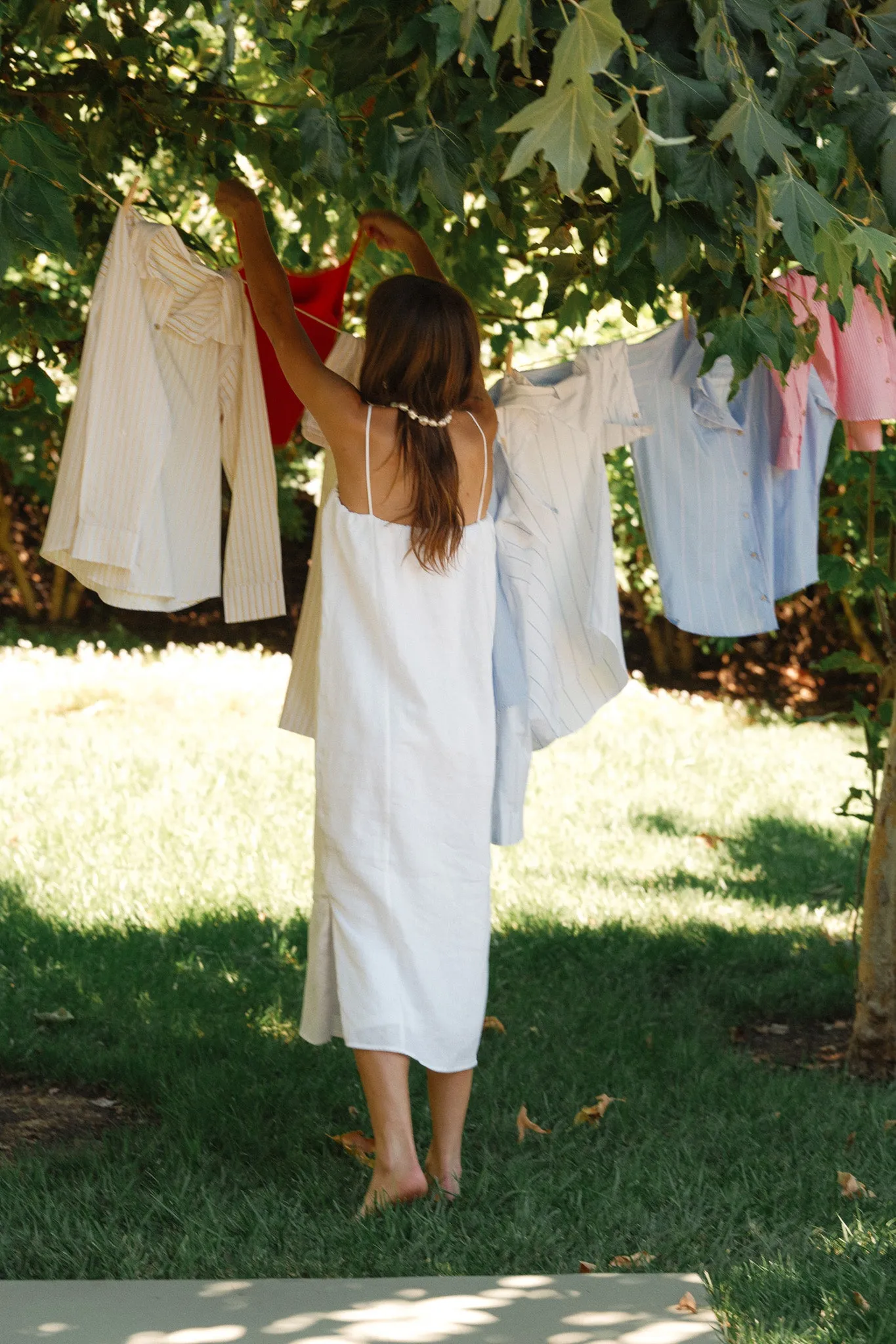 The Linen Spaghetti Dress sold by DONNI. product image thumbnail 5