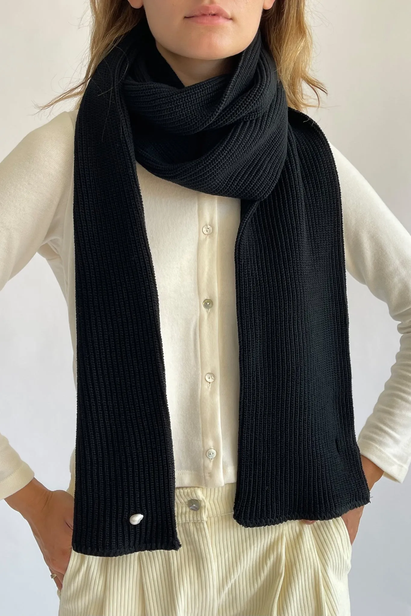 pearl scarf sold by DONNI.