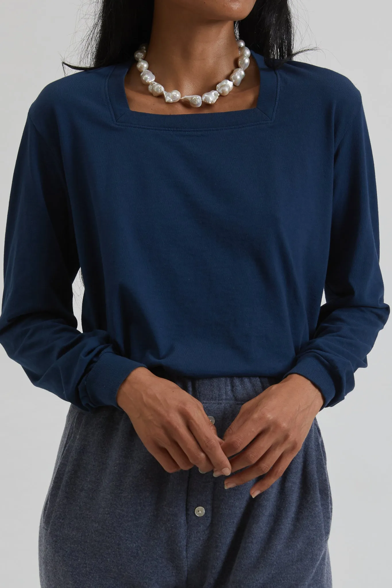 jersey square neck long sleeve sold by DONNI.