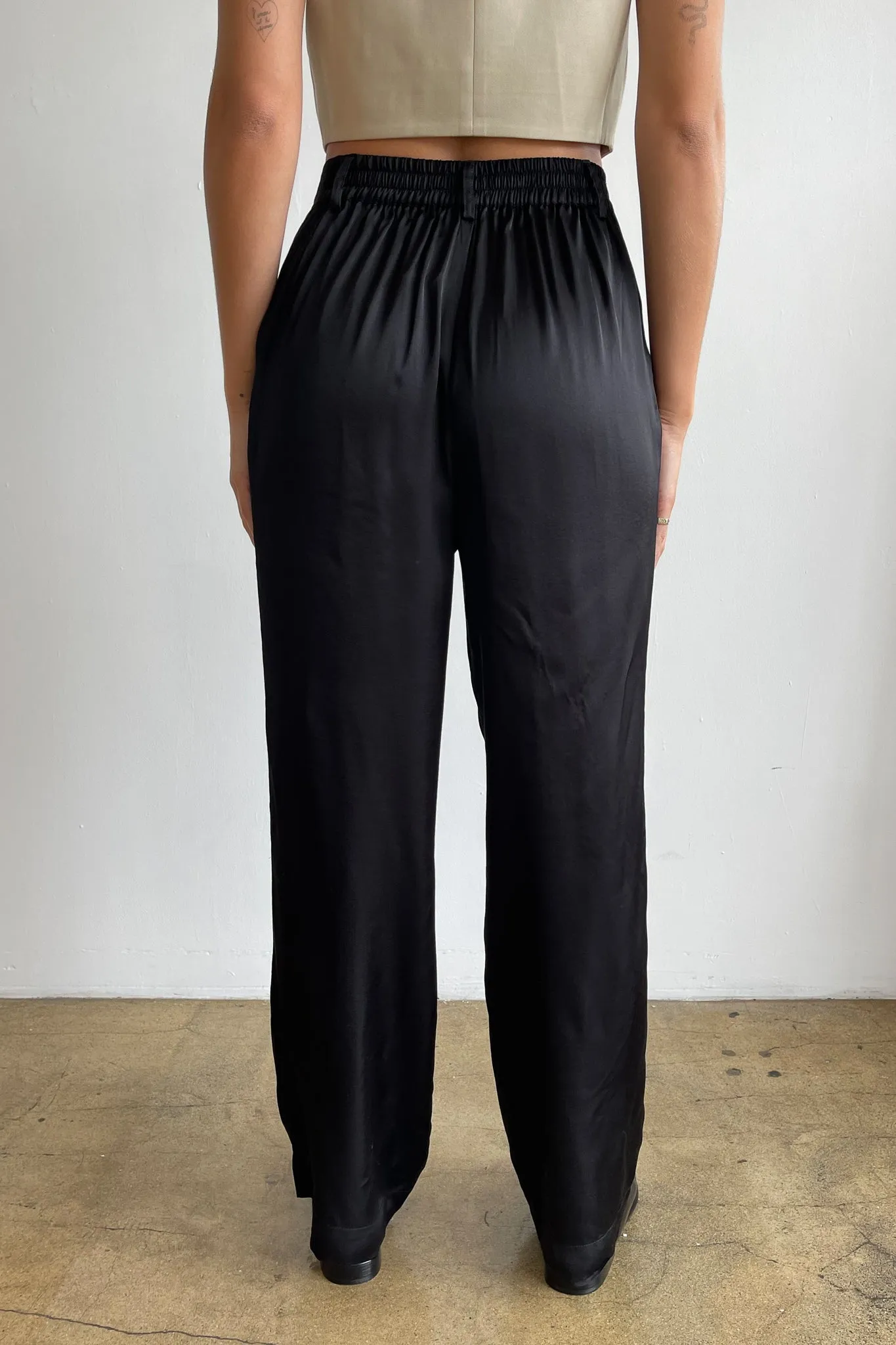 silky pleated pant sold by DONNI. product image thumbnail 3