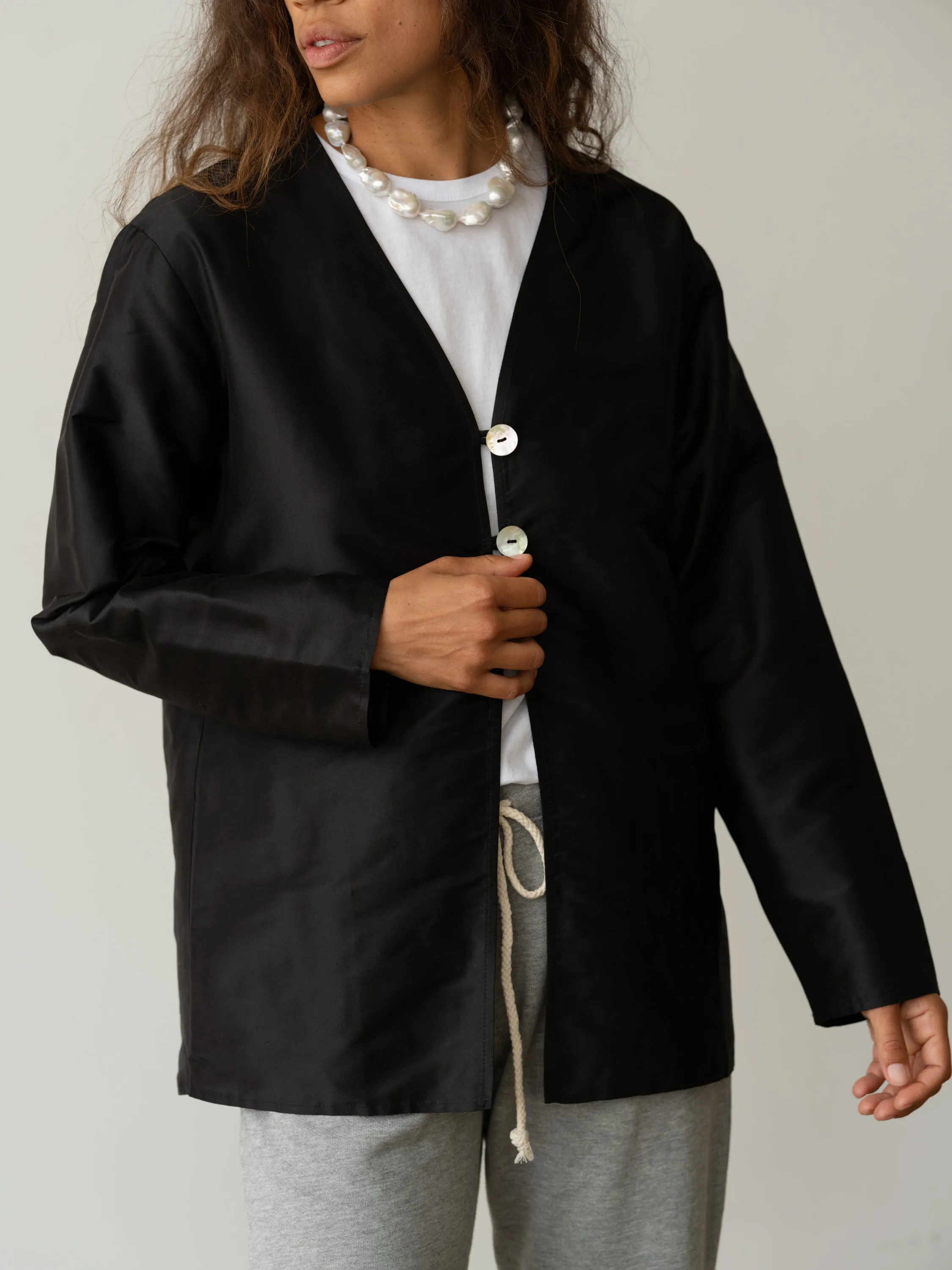 The Taffeta Split Top sold by DONNI. product image thumbnail 5