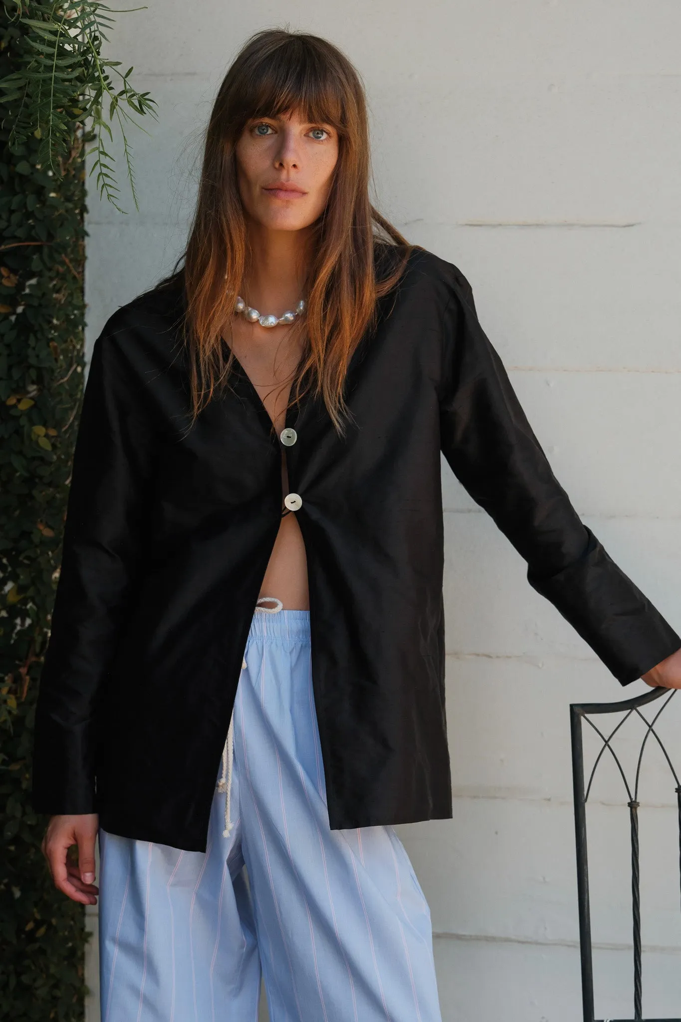 The Taffeta Split Top sold by DONNI. product image thumbnail 2