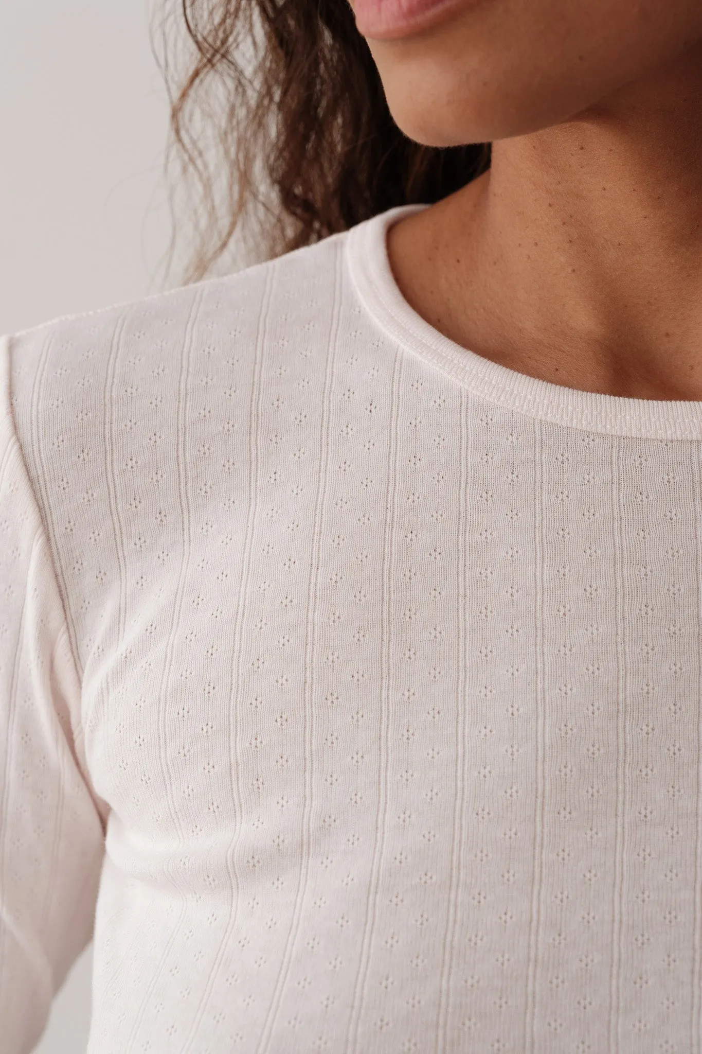 The Pointelle Long Sleeve sold by DONNI. product image thumbnail 3