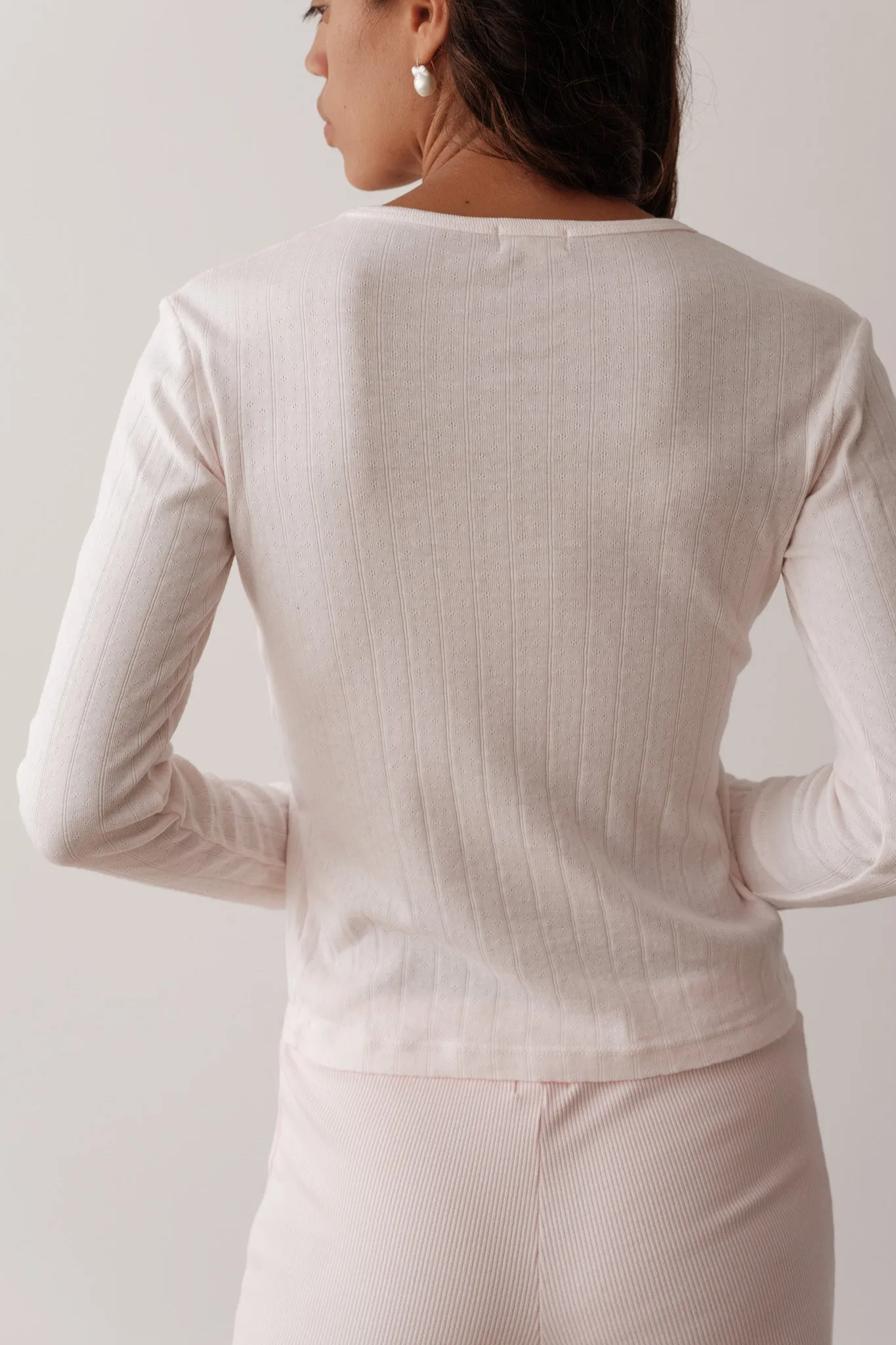 The Pointelle Long Sleeve sold by DONNI. product image thumbnail 4