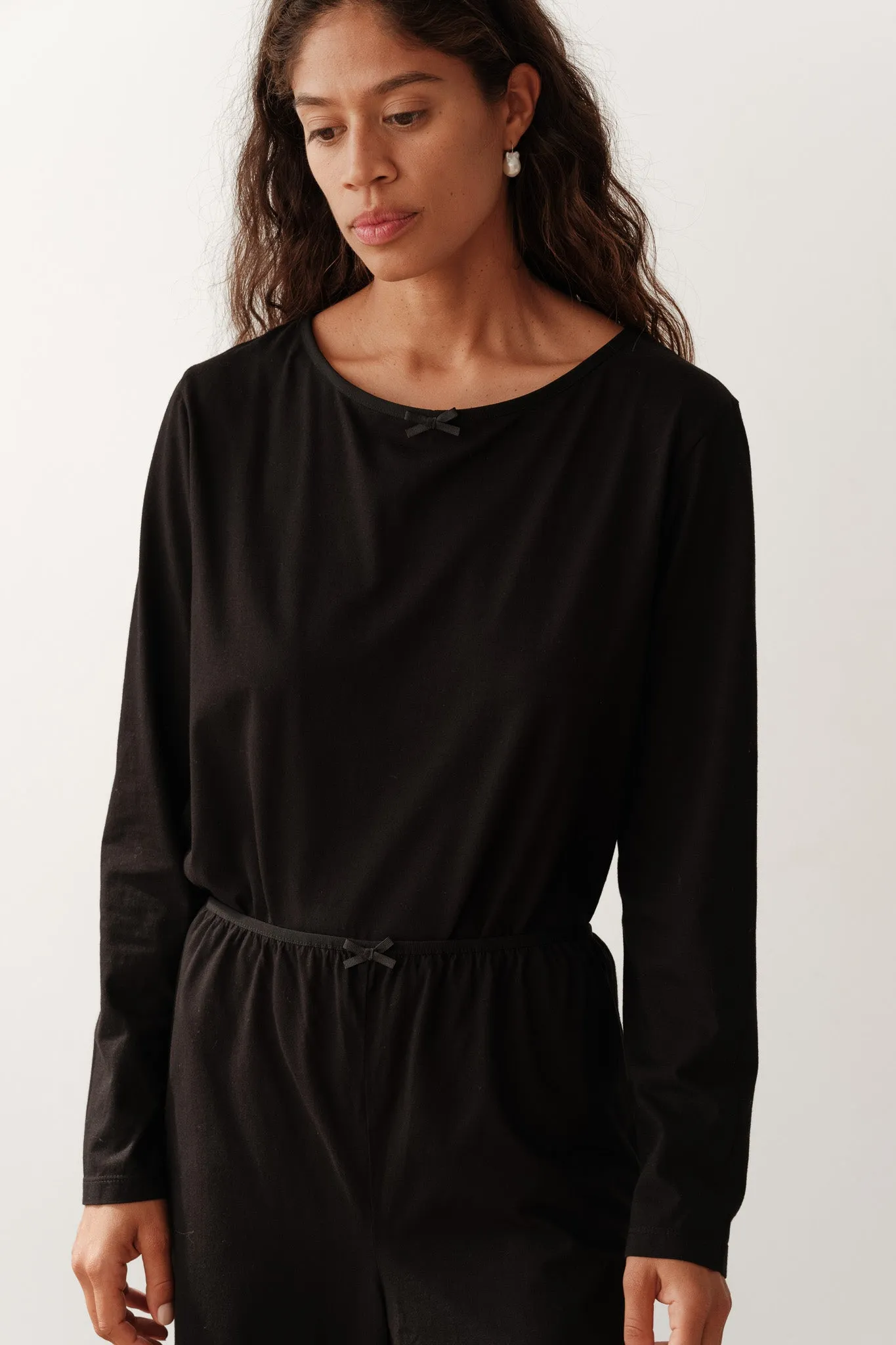 The Jersey Bow Long Sleeve sold by DONNI.