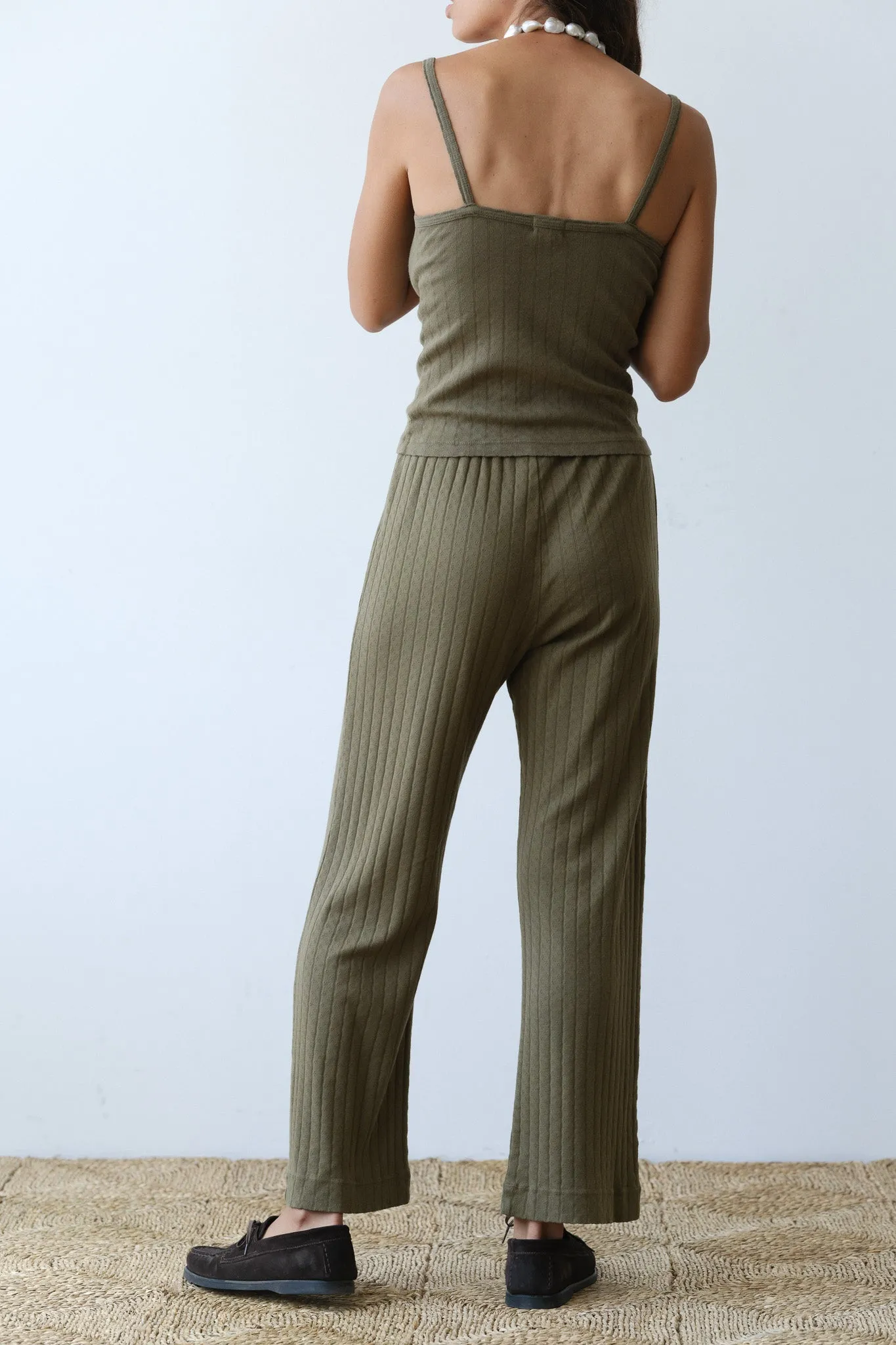 The Pointelle Simple Crop Pant sold by DONNI. product image thumbnail 3