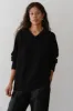 The Cotton Cashmere V-Neck Sweater sold by DONNI.