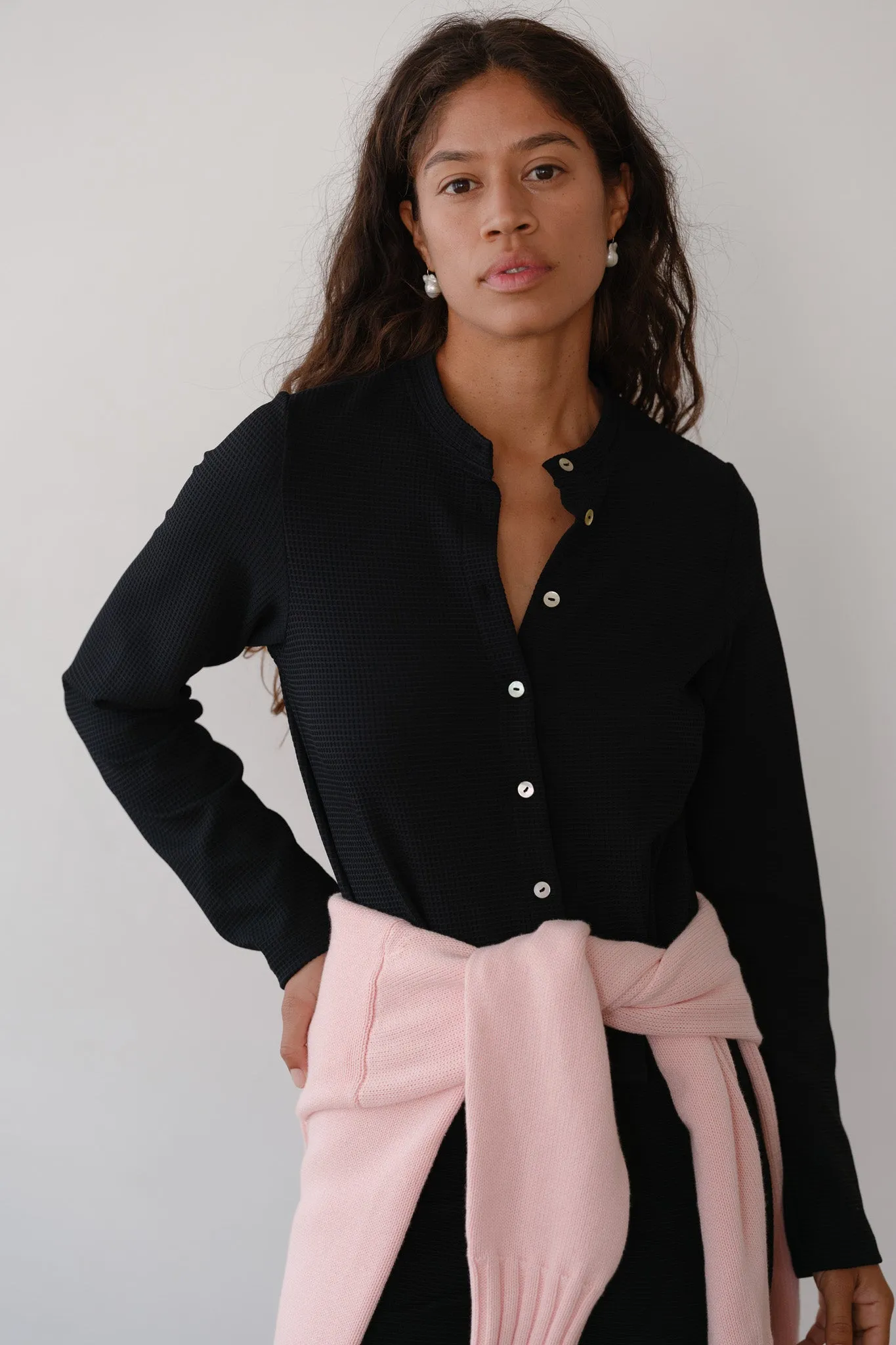 The Box Weave Stretch Cardi sold by DONNI. product image thumbnail 3