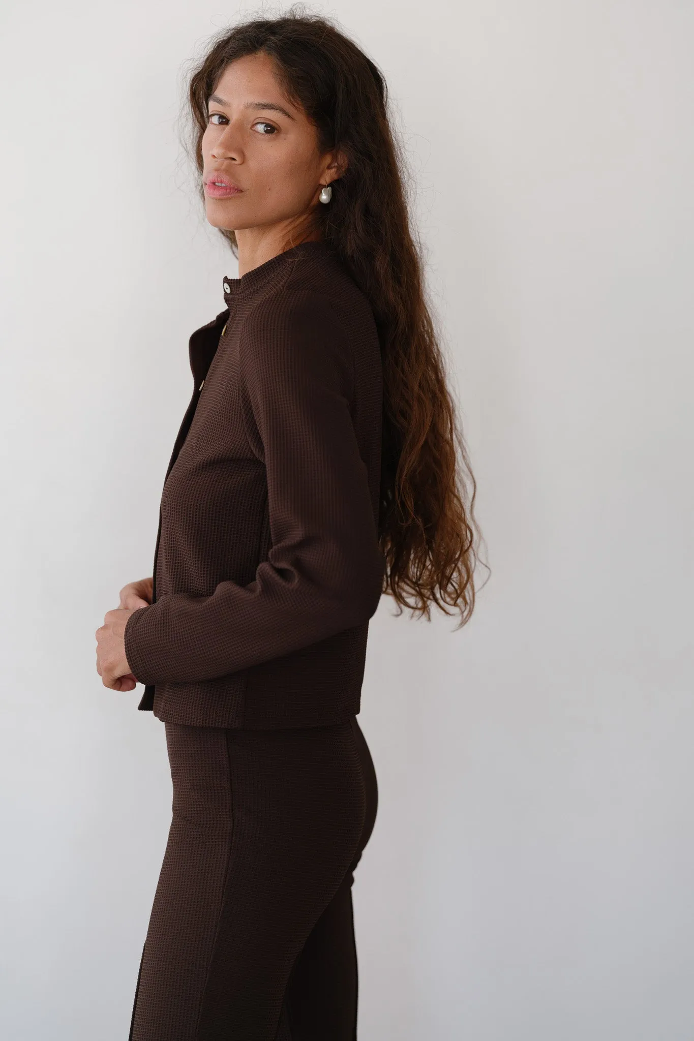 The Box Weave Stretch Cardi sold by DONNI. product image thumbnail 5