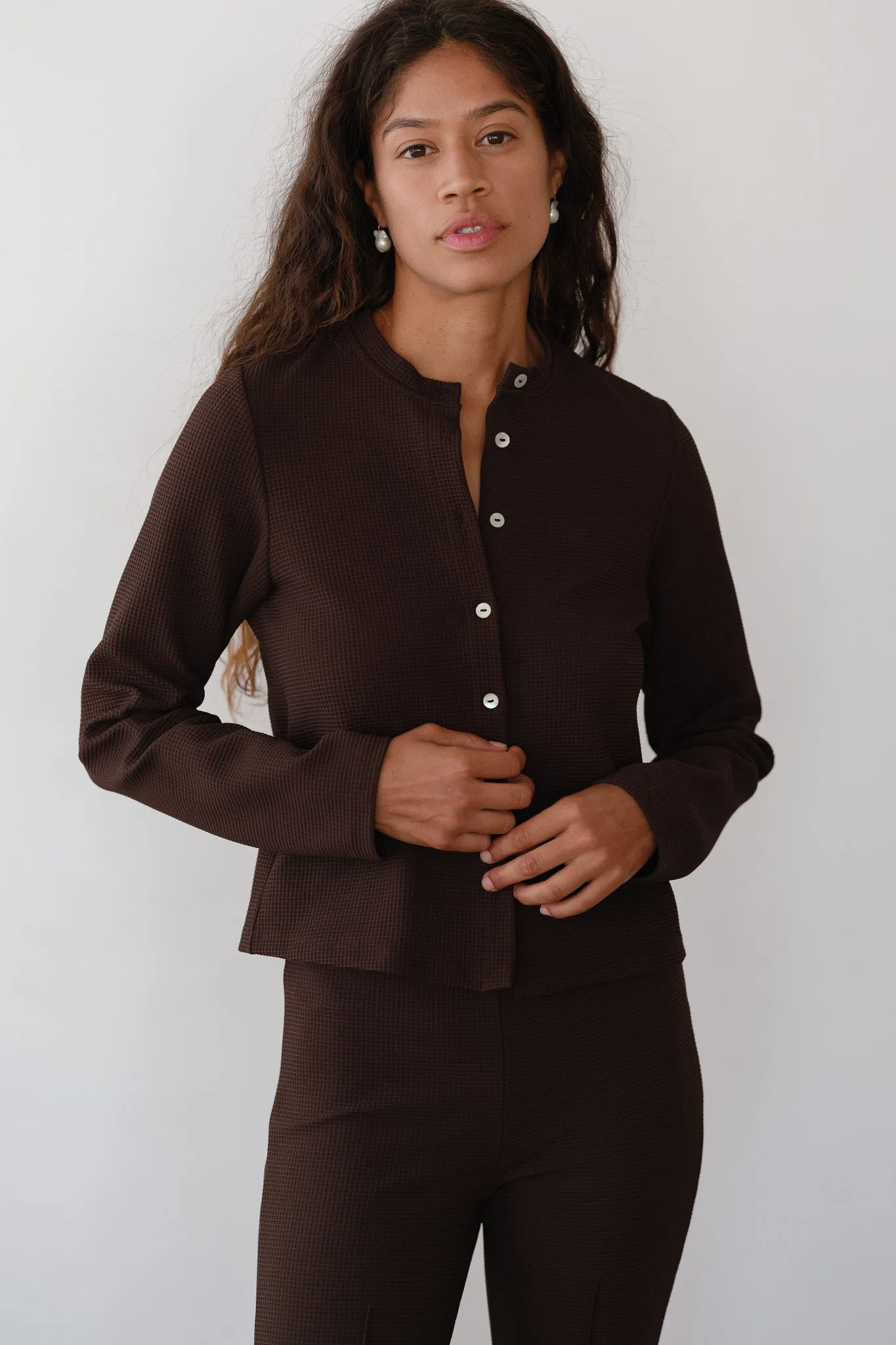 The Box Weave Stretch Cardi sold by DONNI. product image thumbnail 3