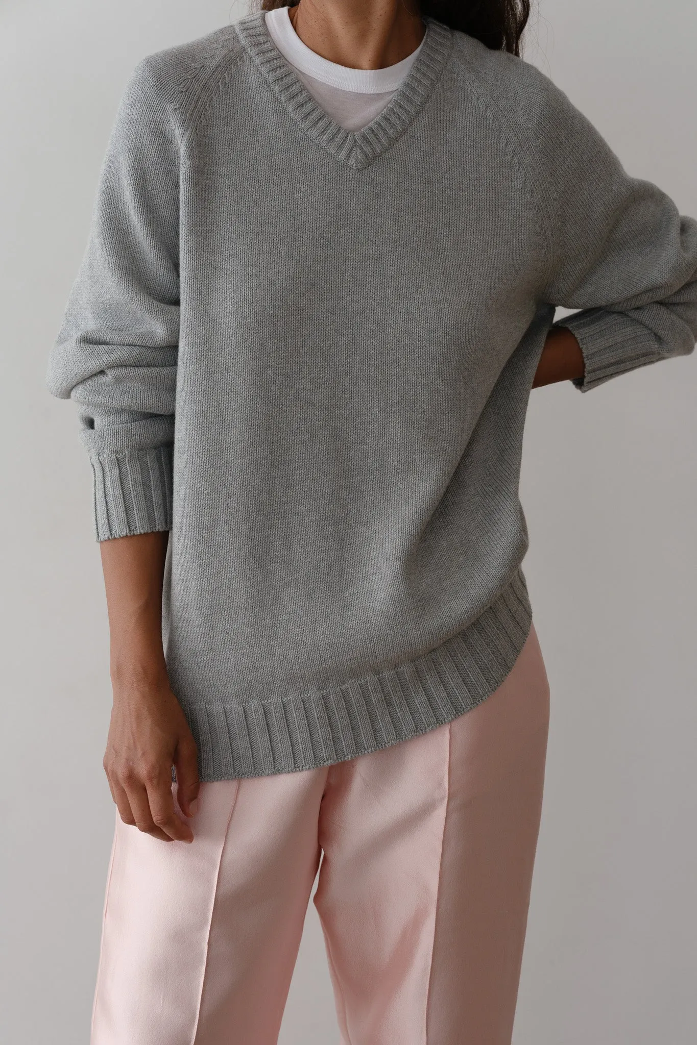The Cotton Cashmere V-Neck Sweater sold by DONNI. product image thumbnail 3