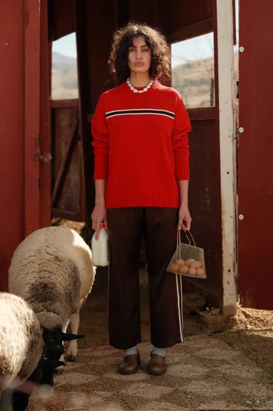 The Cotton Cashmere Stripe Sweater sold by DONNI.