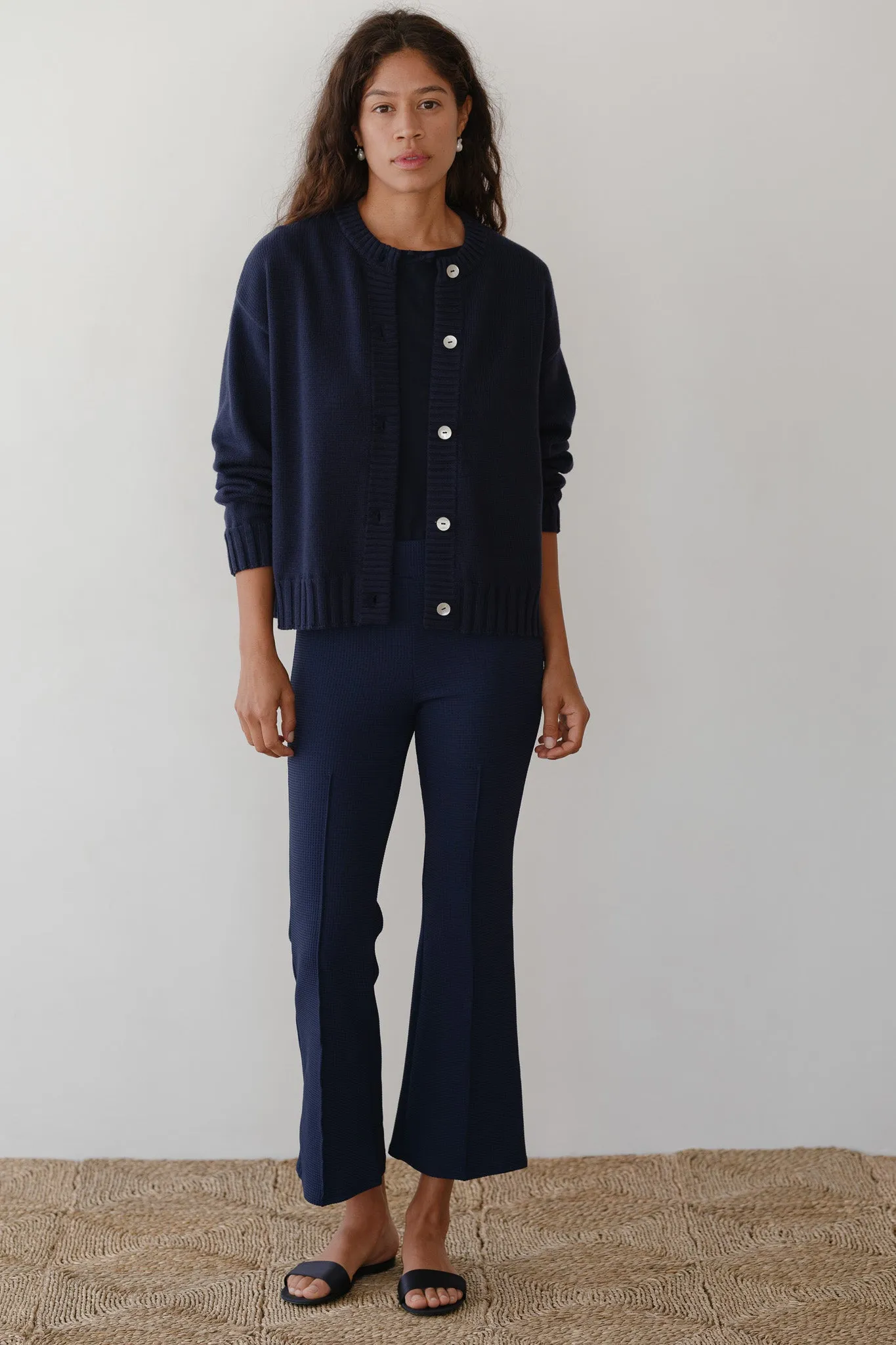 The Box Weave Stretch Kick Flare sold by DONNI.