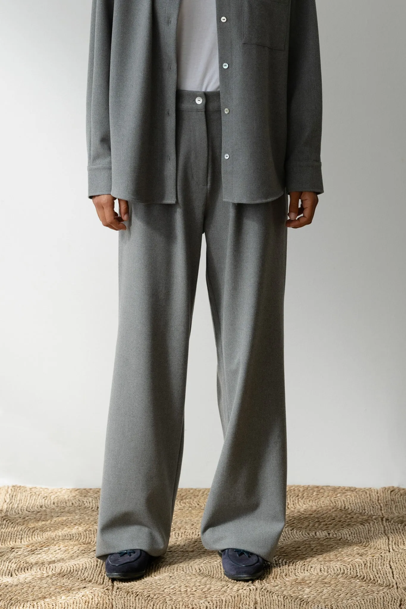 The Flannel Pleated Pant sold by DONNI.