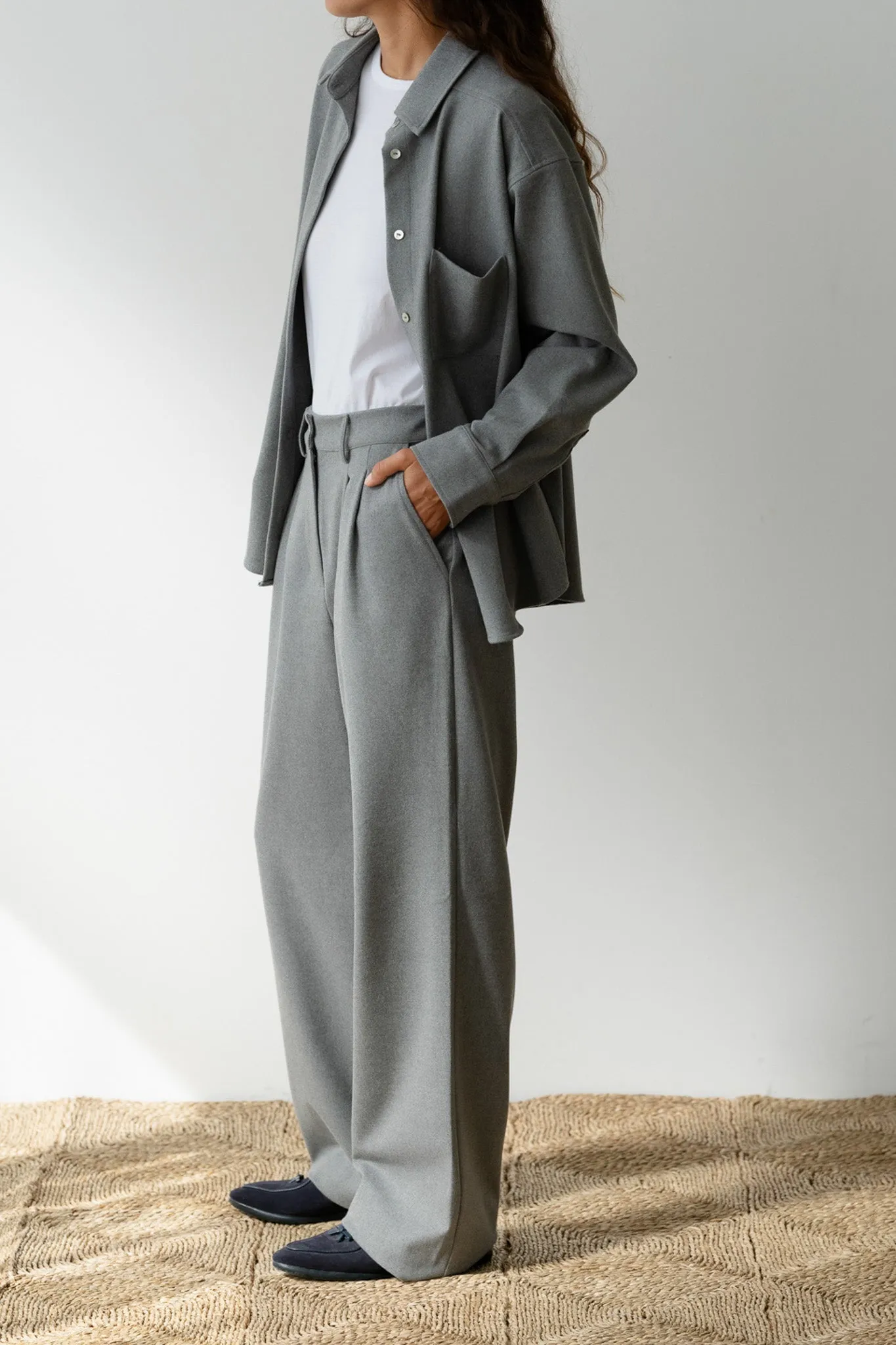 The Flannel Pleated Pant sold by DONNI. product image thumbnail 4