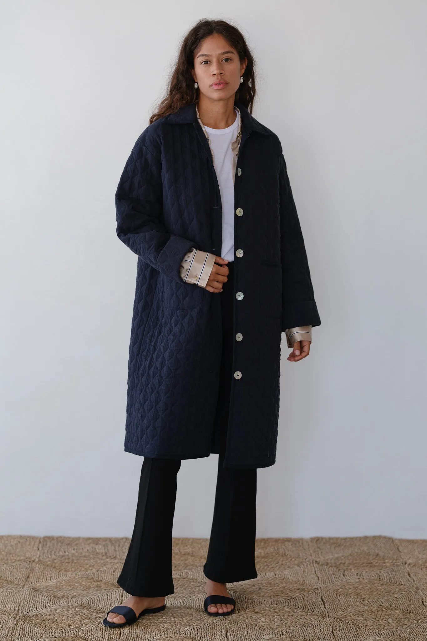 The Quilted Coat sold by DONNI. product image thumbnail 3