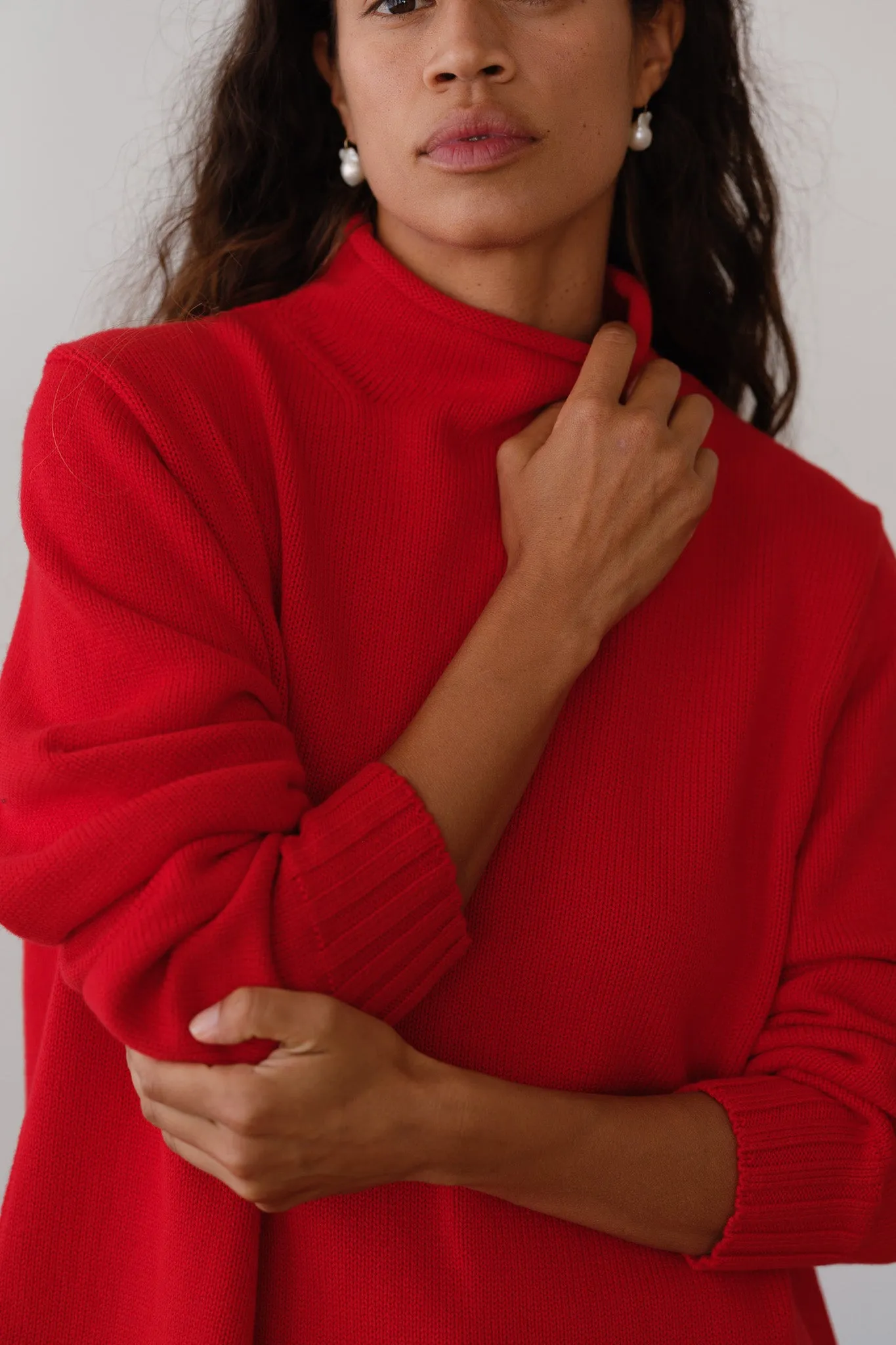 The Cotton Cashmere Roll Neck Sweater sold by DONNI. product image thumbnail 3