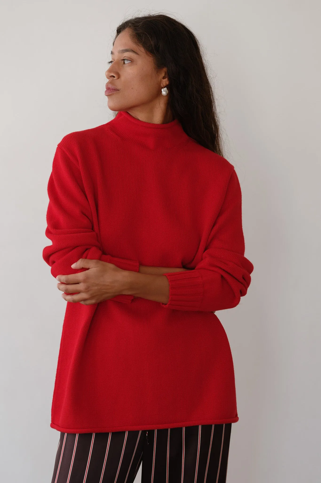 The Cotton Cashmere Roll Neck Sweater sold by DONNI. product image thumbnail 5