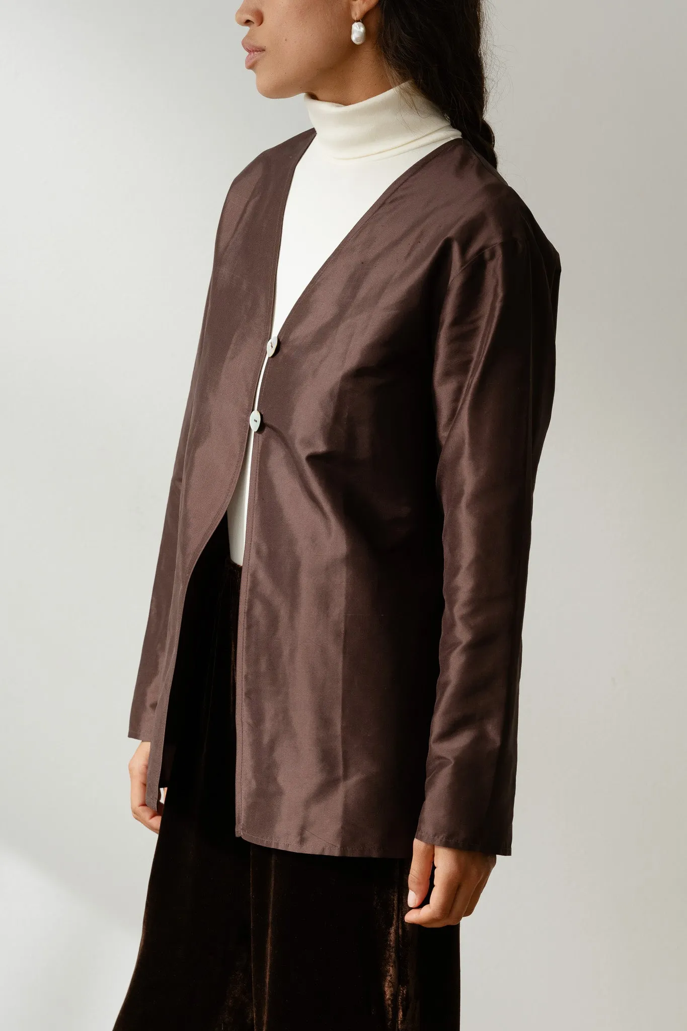 The Taffeta Split Top sold by DONNI. product image thumbnail 4