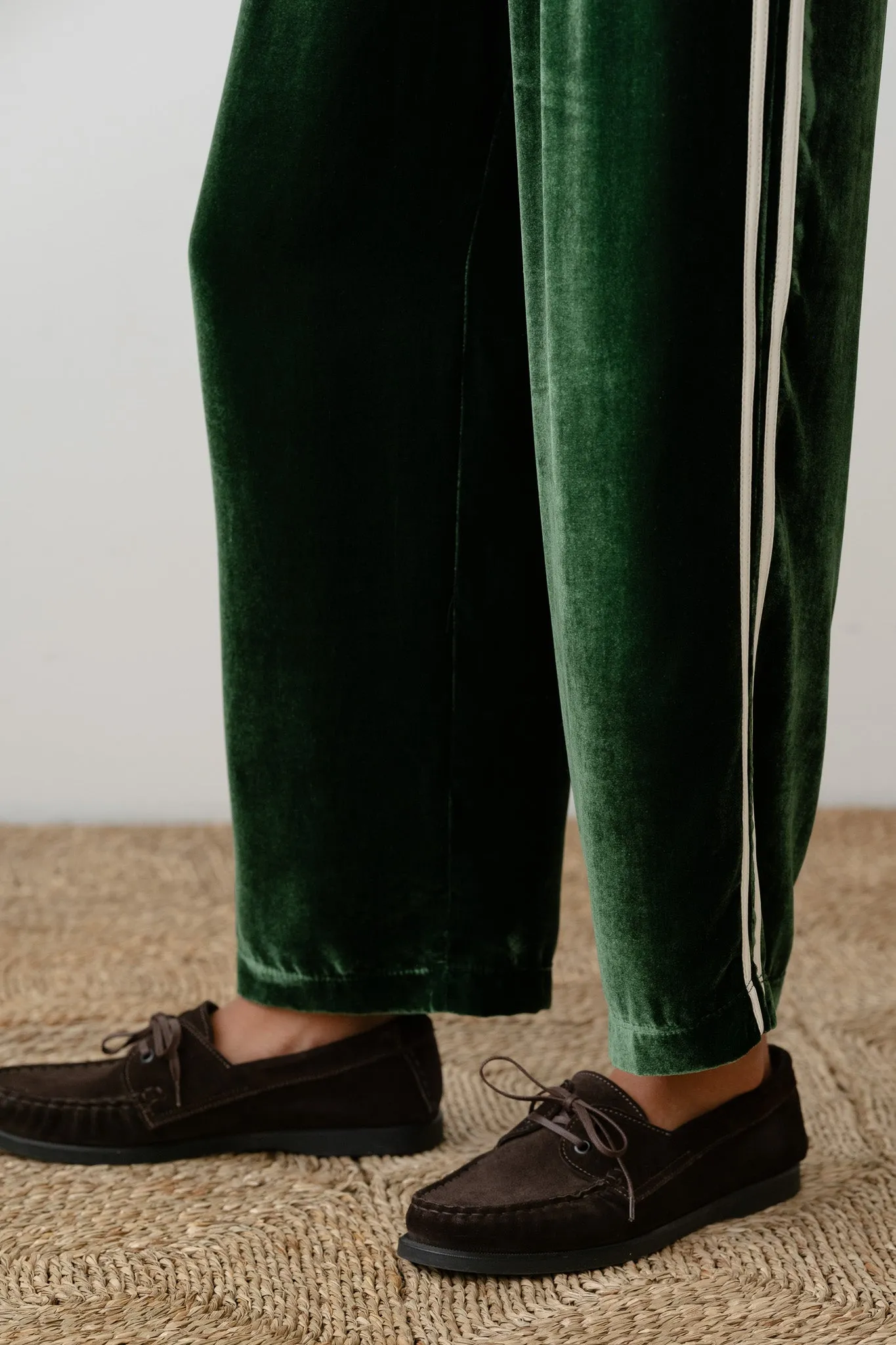 The Velvet Stripe Crop Pant sold by DONNI. product image thumbnail 4