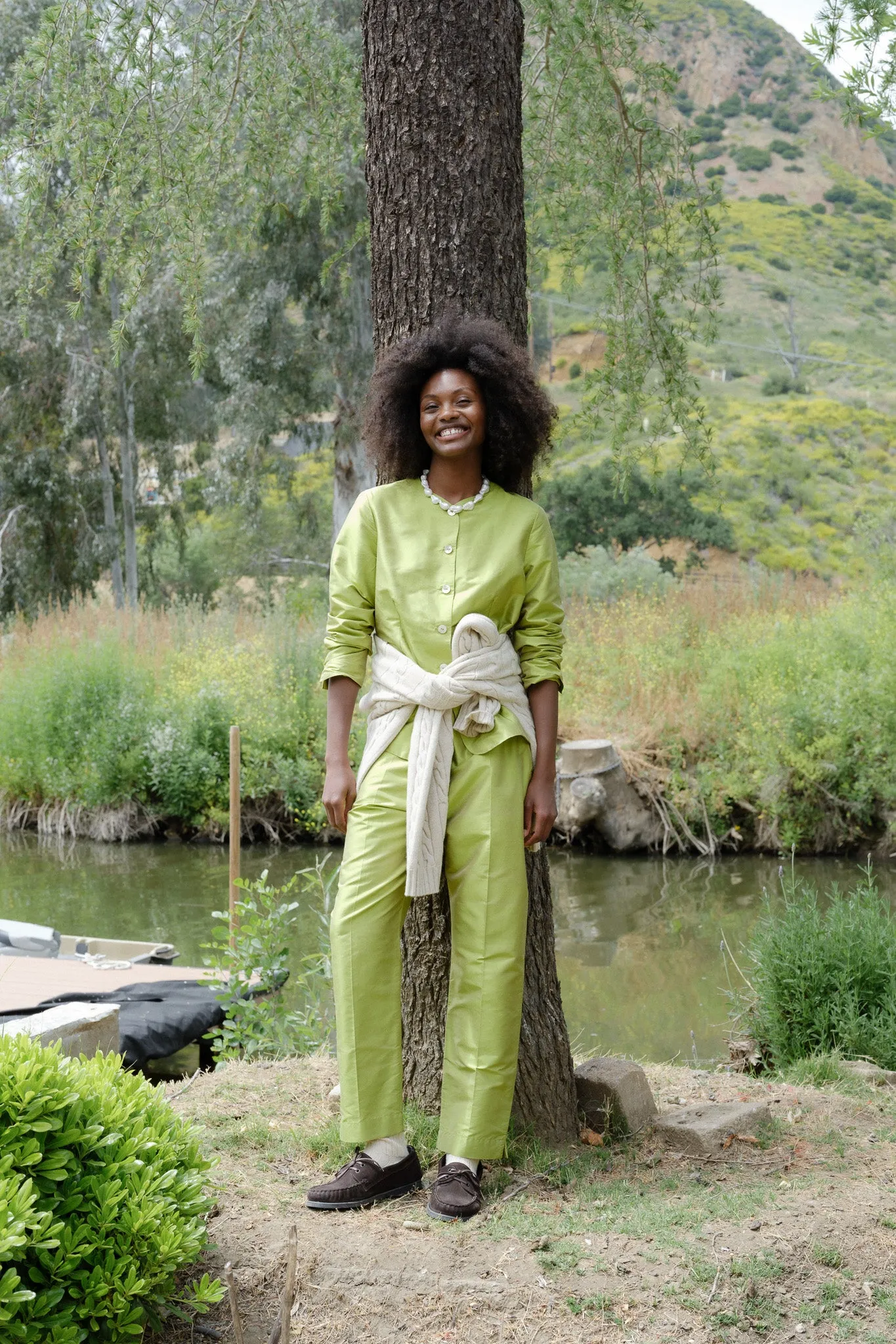 The Taffeta Cigarette Pant sold by DONNI.