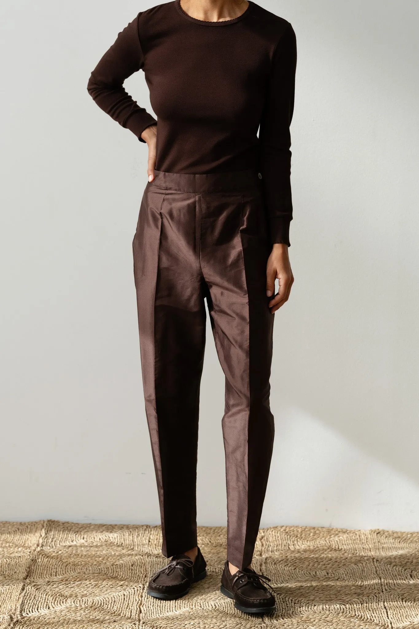 The Taffeta Cigarette Pant sold by DONNI.