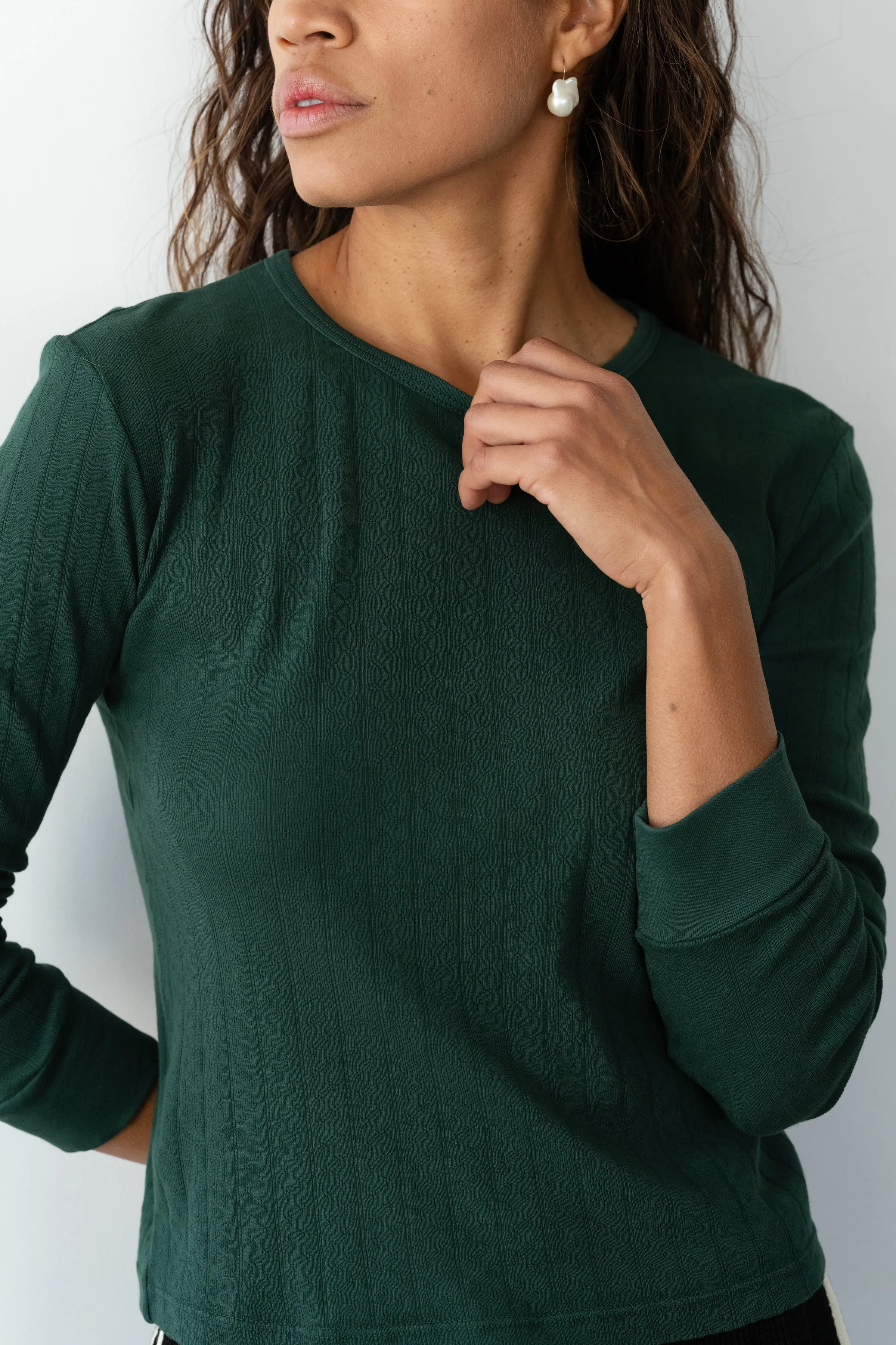 The Pointelle Long Sleeve sold by DONNI.