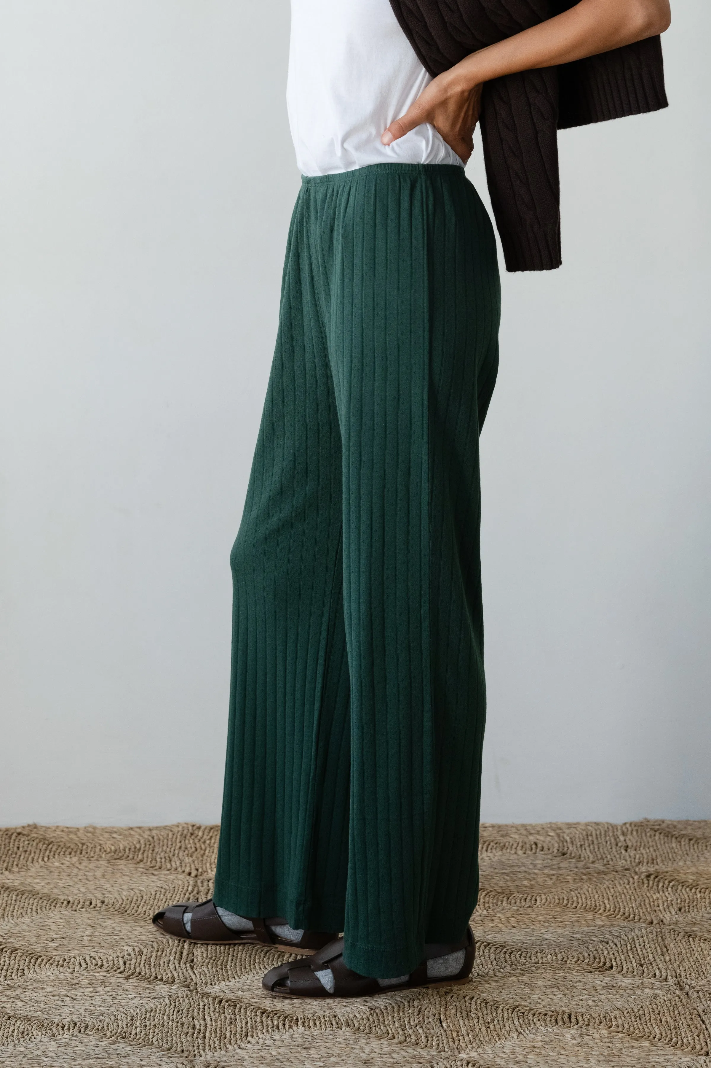 The Pointelle Simple Crop Pant sold by DONNI. product image thumbnail 3