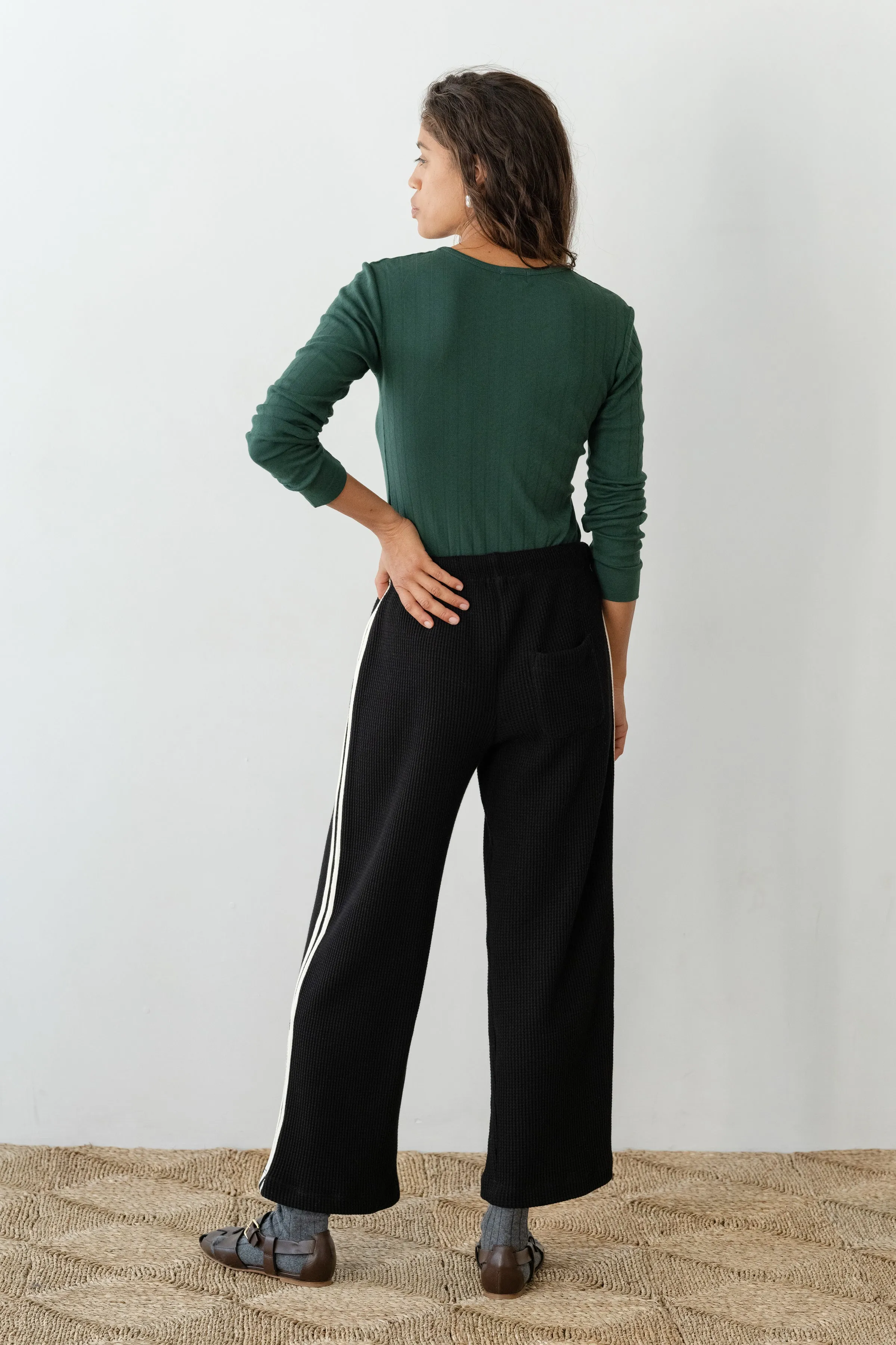 The Thermal Crop Stripe Pant sold by DONNI. product image thumbnail 5