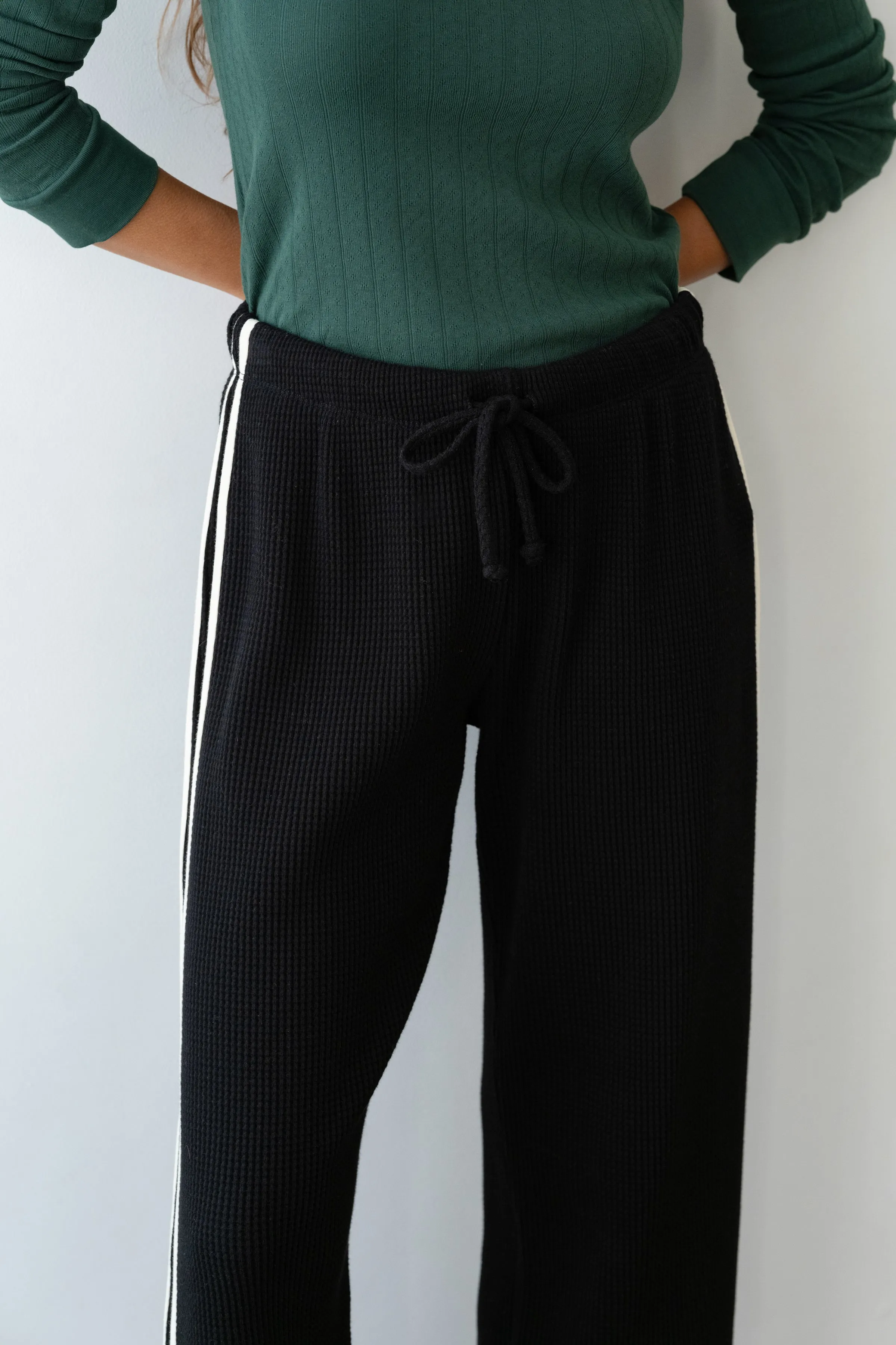The Thermal Crop Stripe Pant sold by DONNI. product image thumbnail 3