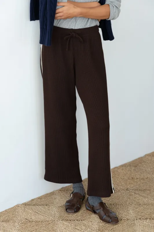 The Thermal Crop Stripe Pant sold by DONNI.