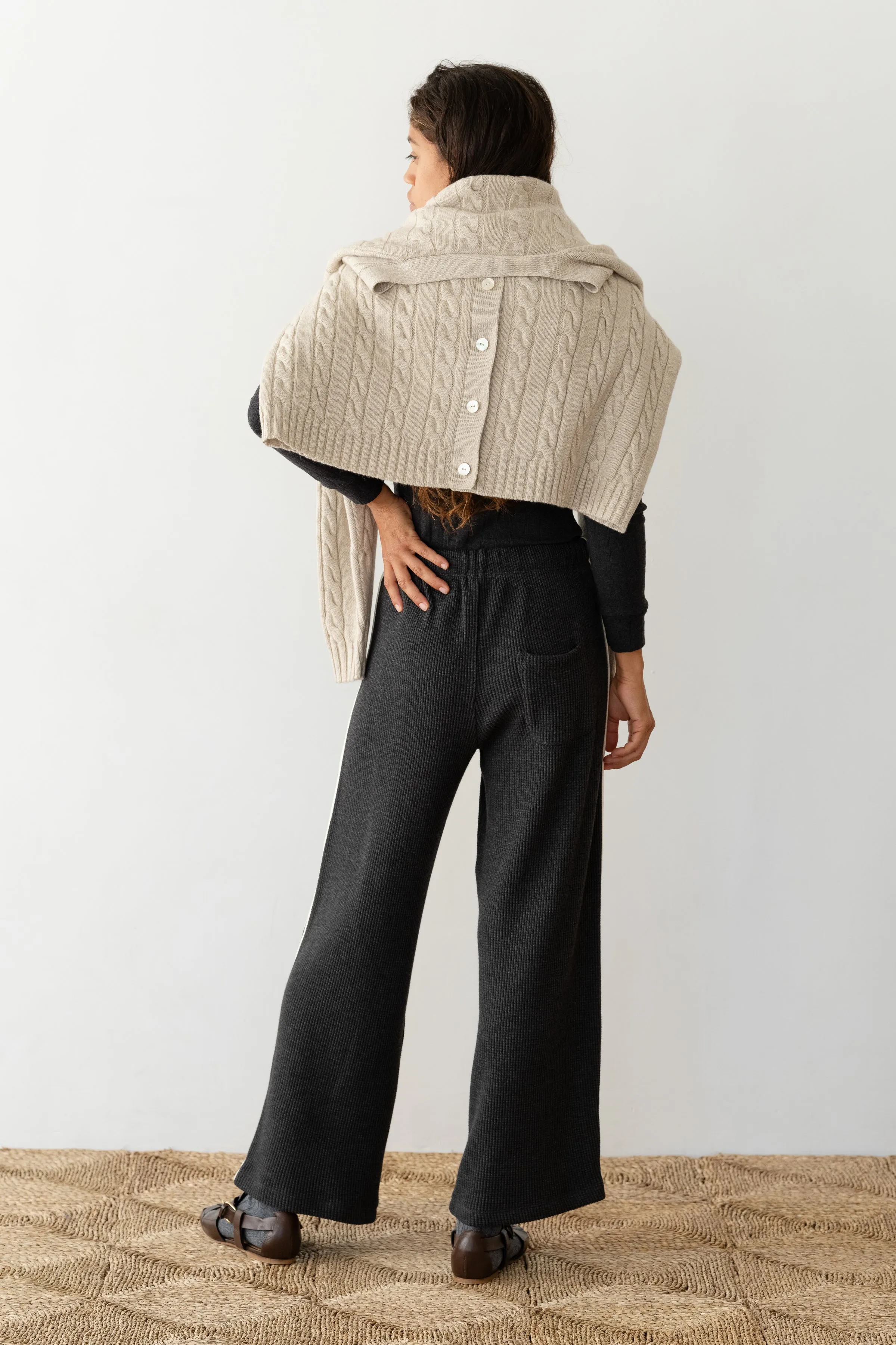 The Thermal Crop Stripe Pant sold by DONNI. product image thumbnail 5