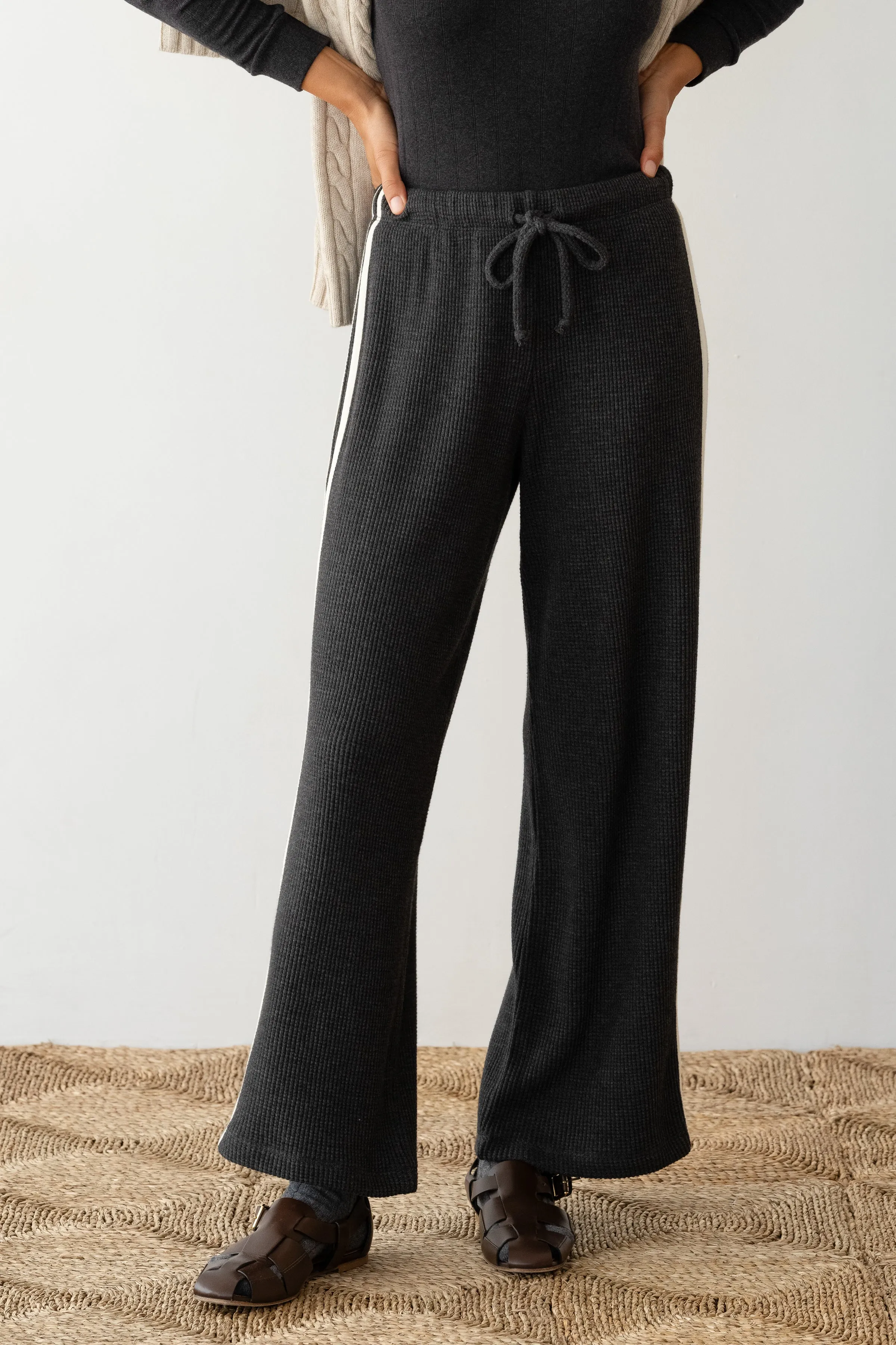 The Thermal Crop Stripe Pant sold by DONNI. product image thumbnail 3