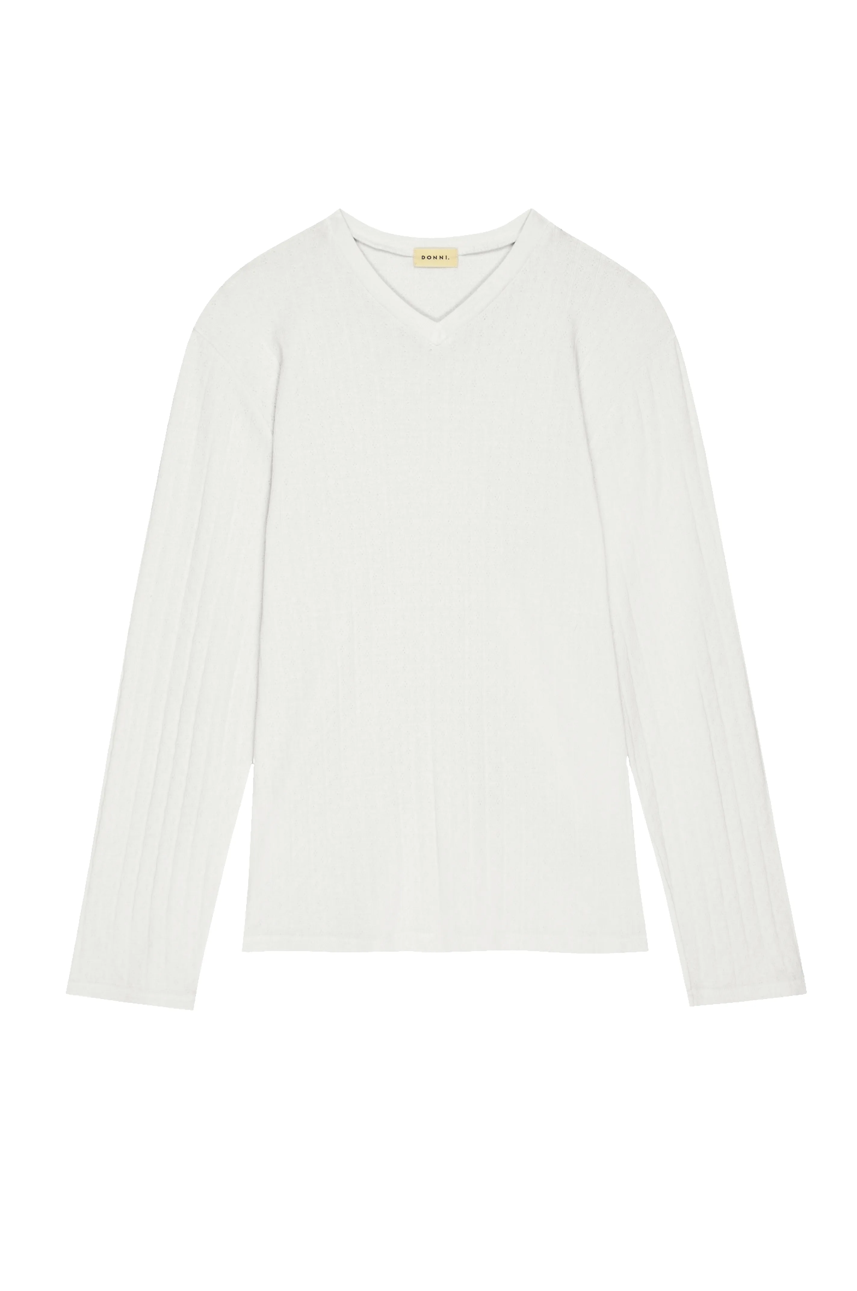 The Pointelle V-Neck Long Sleeve sold by DONNI. product image thumbnail 2