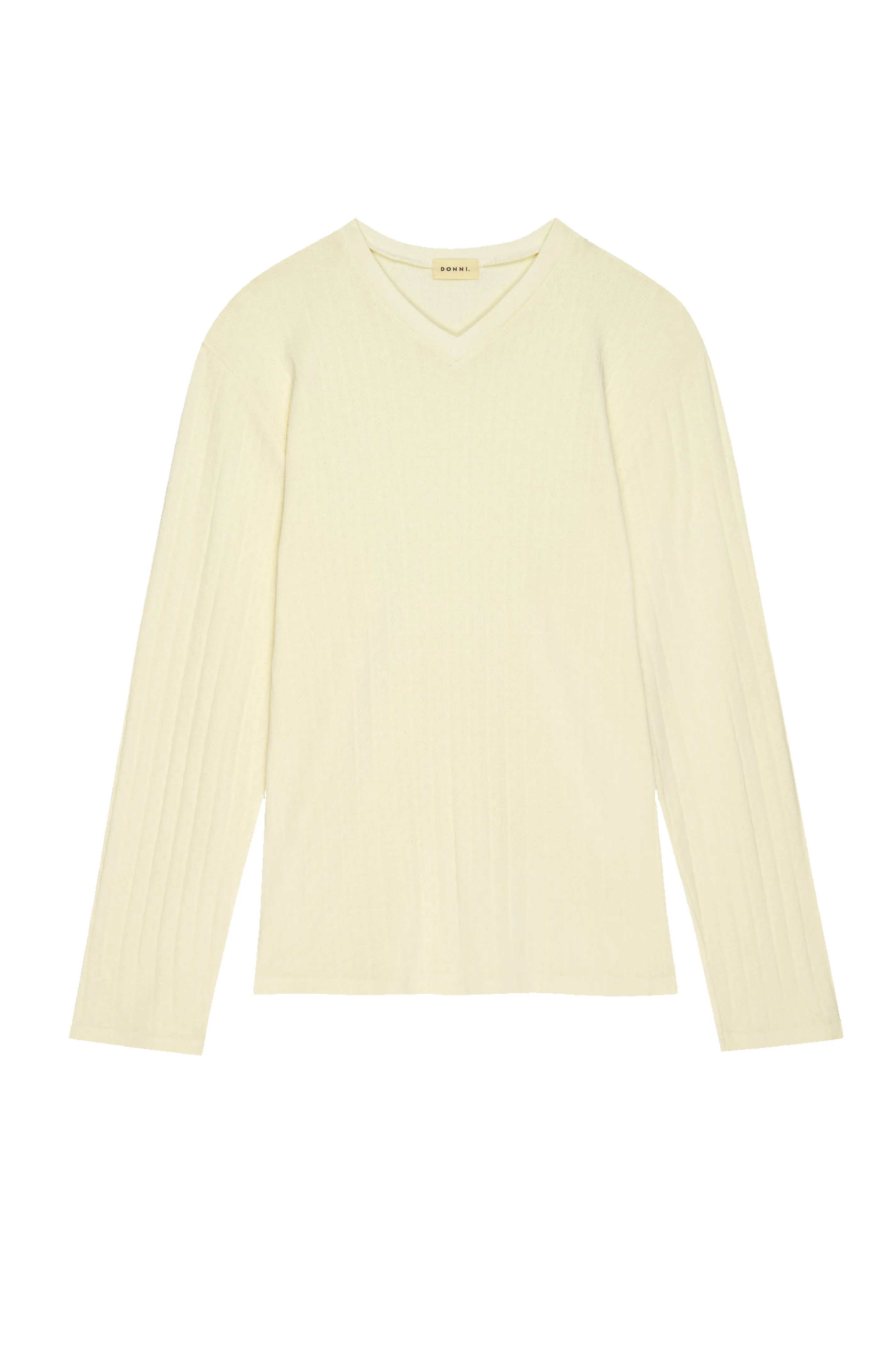 The Pointelle V-Neck Long Sleeve sold by DONNI. product image thumbnail 2