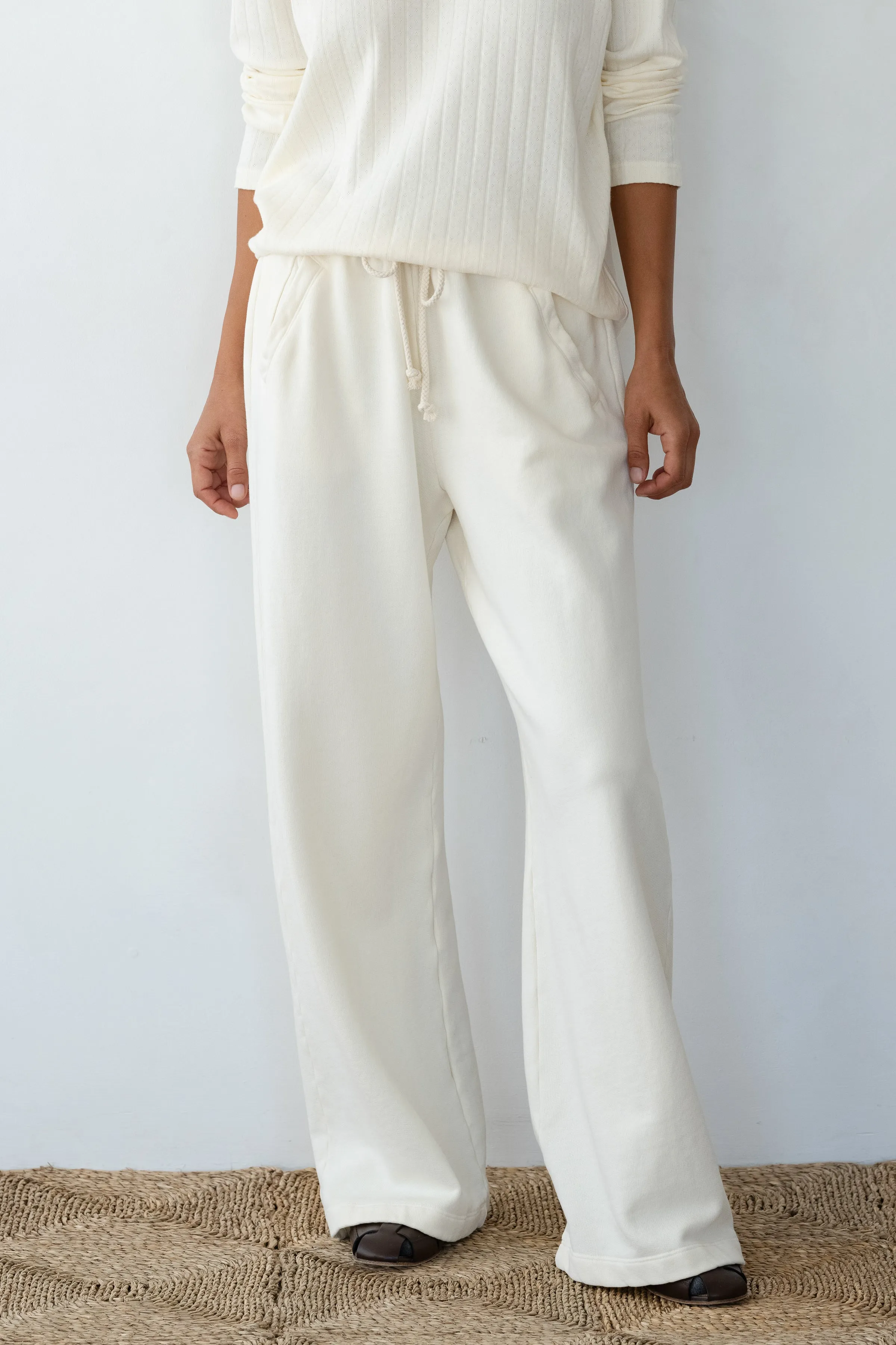 The Eco-Fleece Wide Leg Sweatpants sold by DONNI.
