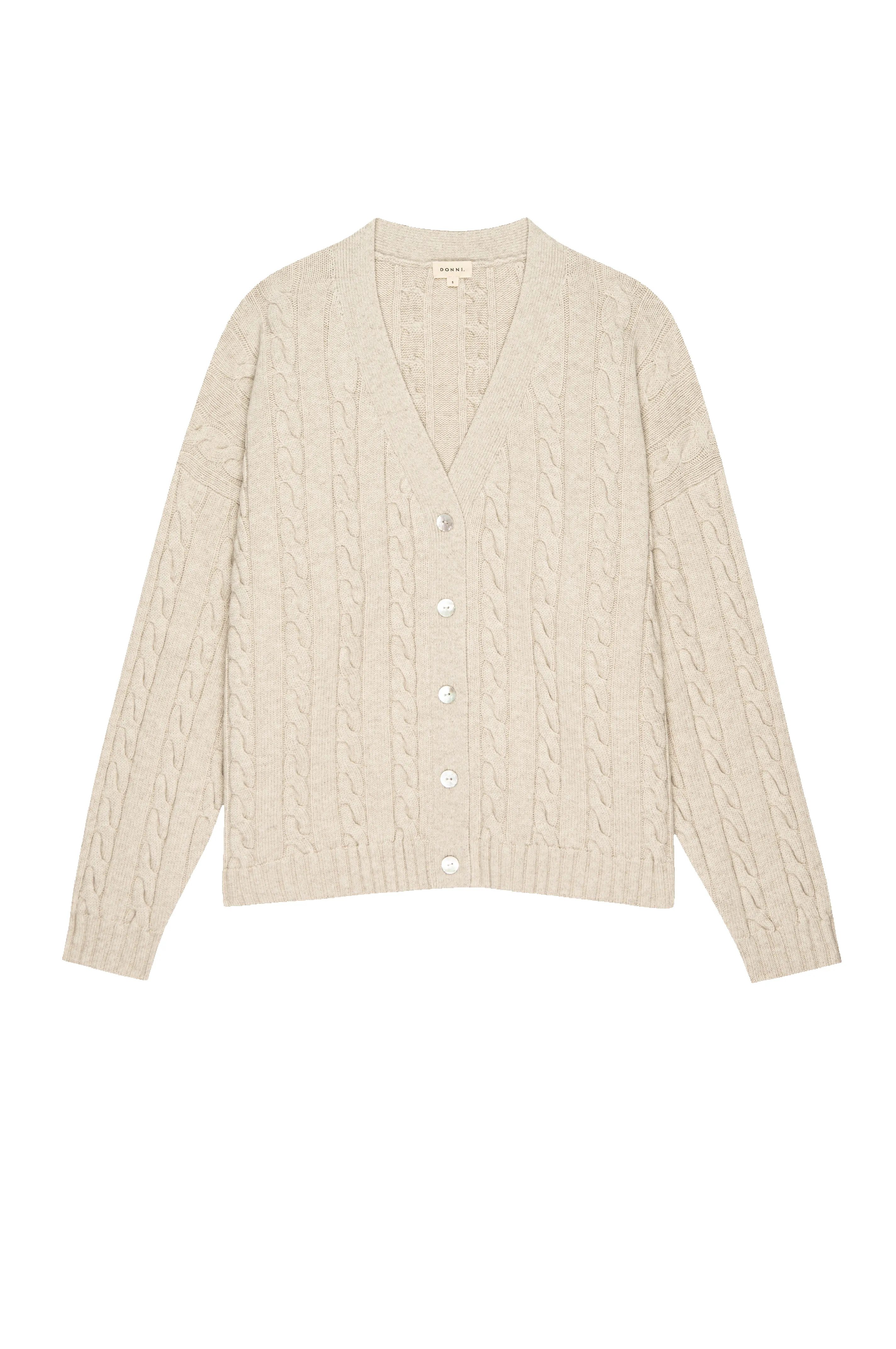 The Cable V-Neck Cardigan sold by DONNI. product image thumbnail 2